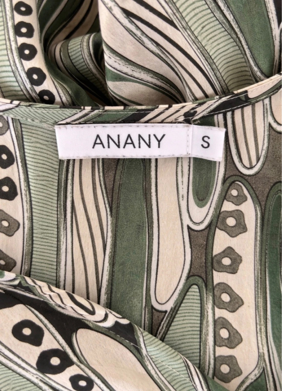 Robe fluide ANANY motif vert tendance – ANANY – taille S / 36 / 8 5