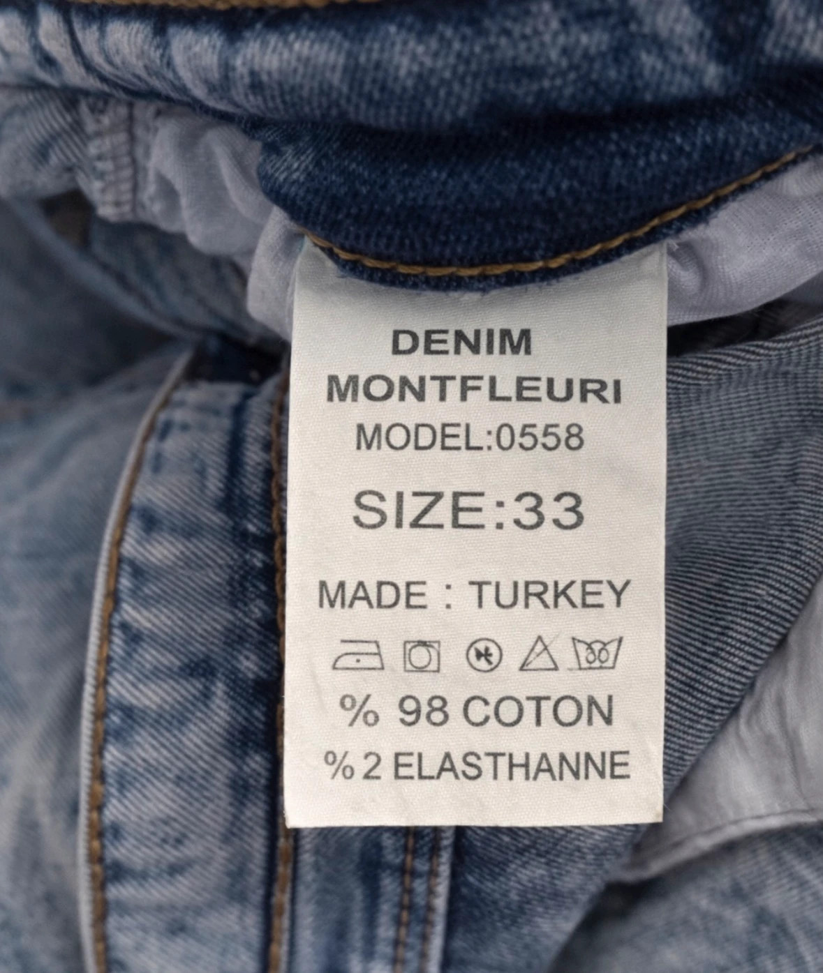 Jean bleu délavé slim Montfleuri Paris stretch style tendance – montfleuri – taille M 4