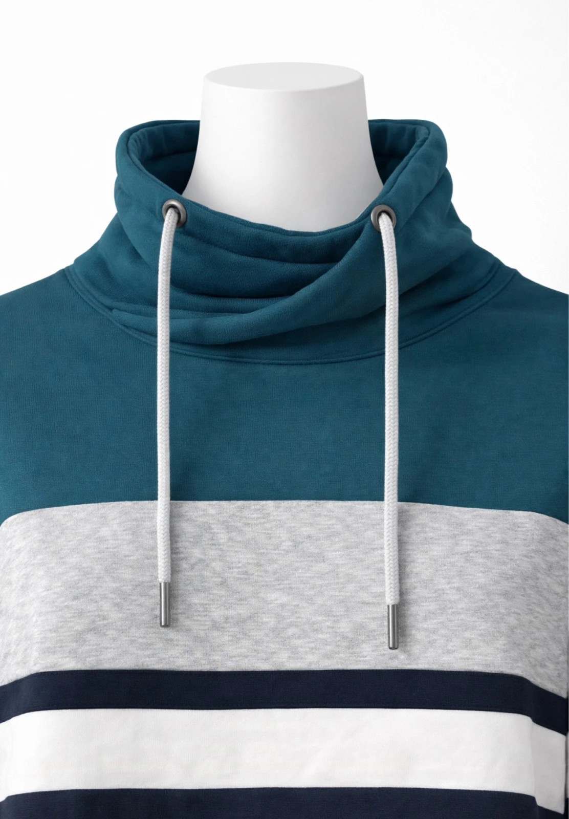 Sweat capuche Jules bleu vert bandes style sport – Jules – taille S 3