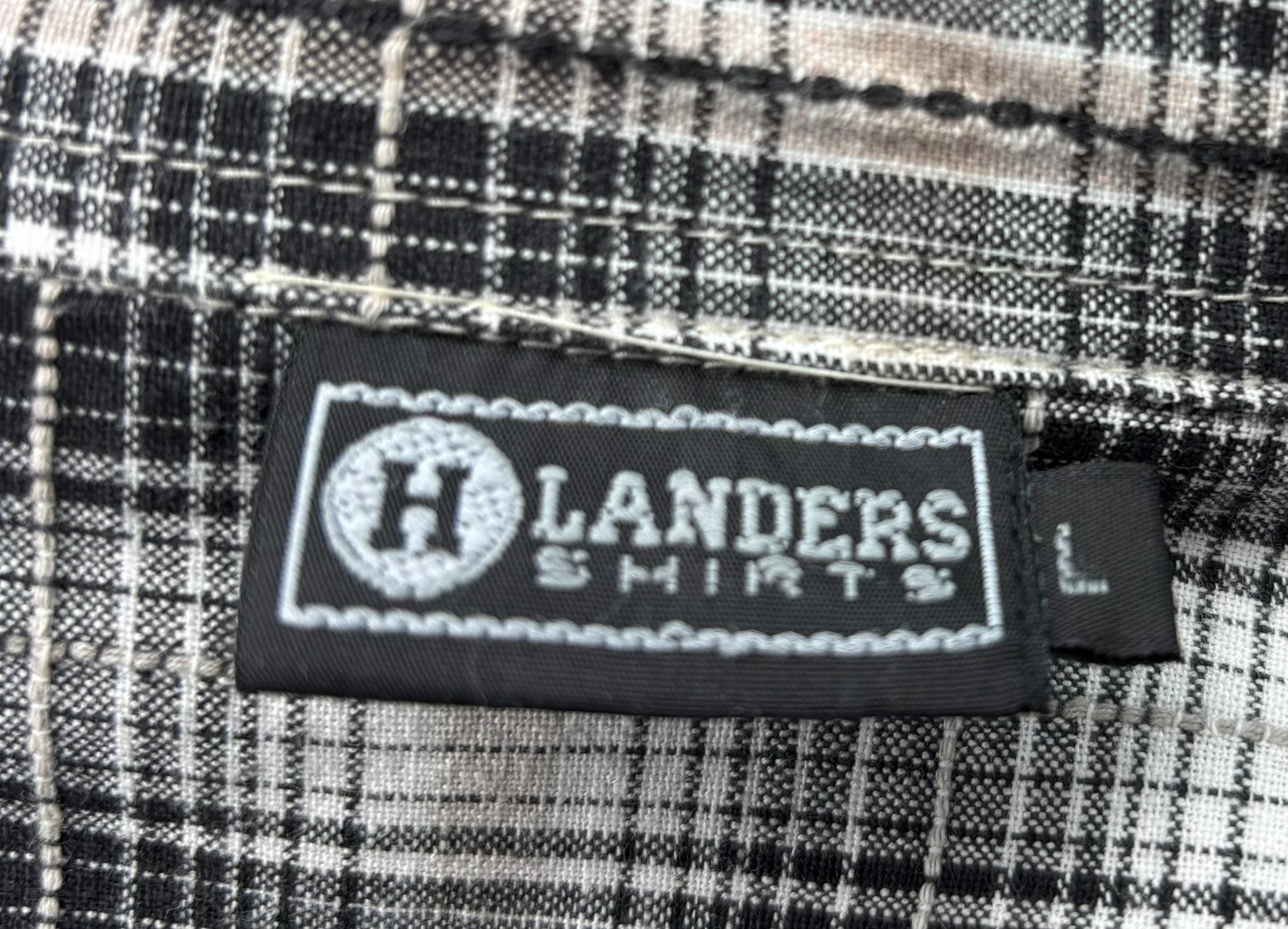 Chemise à carreaux gris noir style workwear street tendance – H-Landers – taille L 3