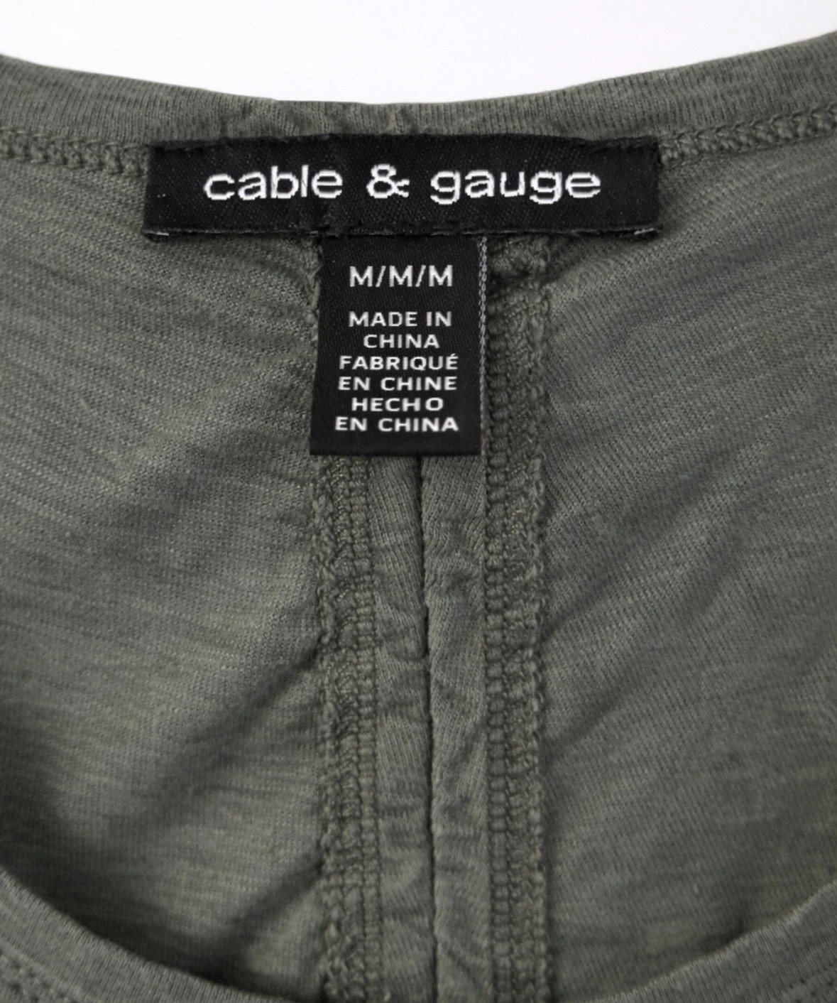 Débardeur kaki Cable & Gauge – Broderies relief – Cable – taille M / 38 / 10 4