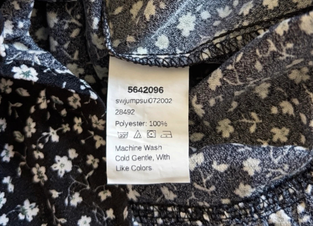 Combishort noir fleuri volanté style bohème – Shein – taille S / 36 / 8 4