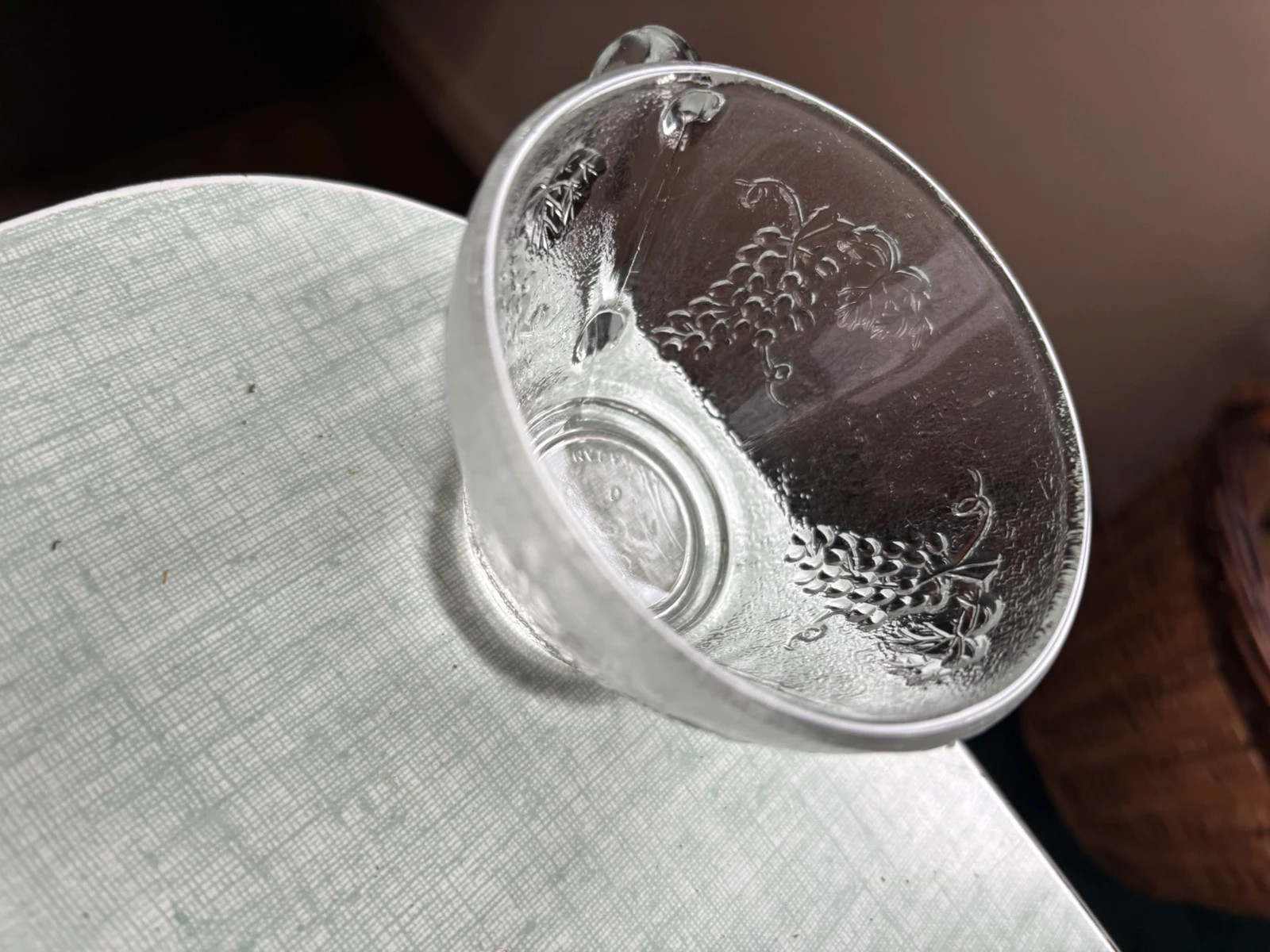 Lot de 10 verres vintage motif raisin en relief – verre épais texturé – Luminarc 5