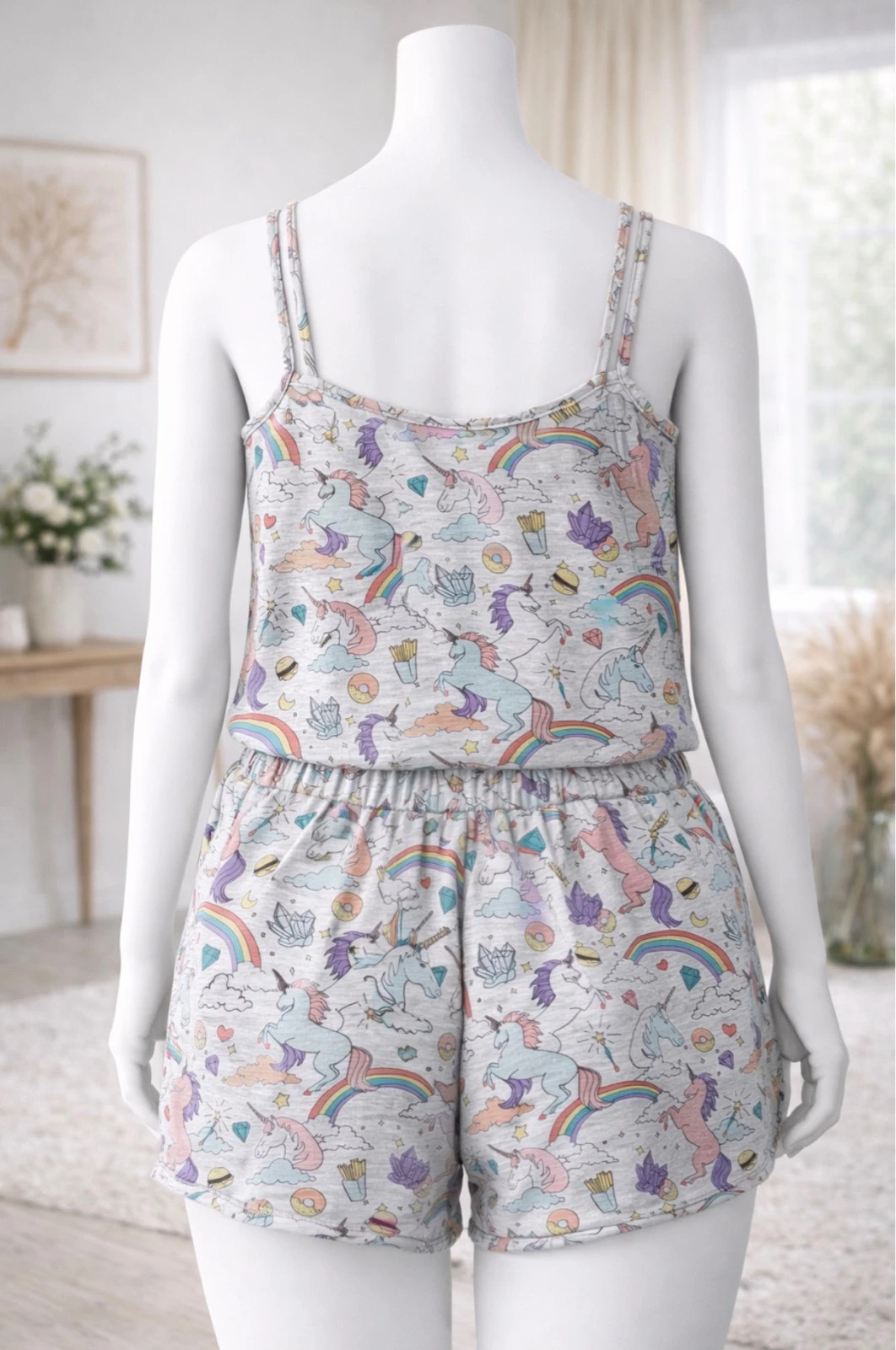 Combishort / Pyjama licornes pastel – Undiz – taille L / 40 / 12 2