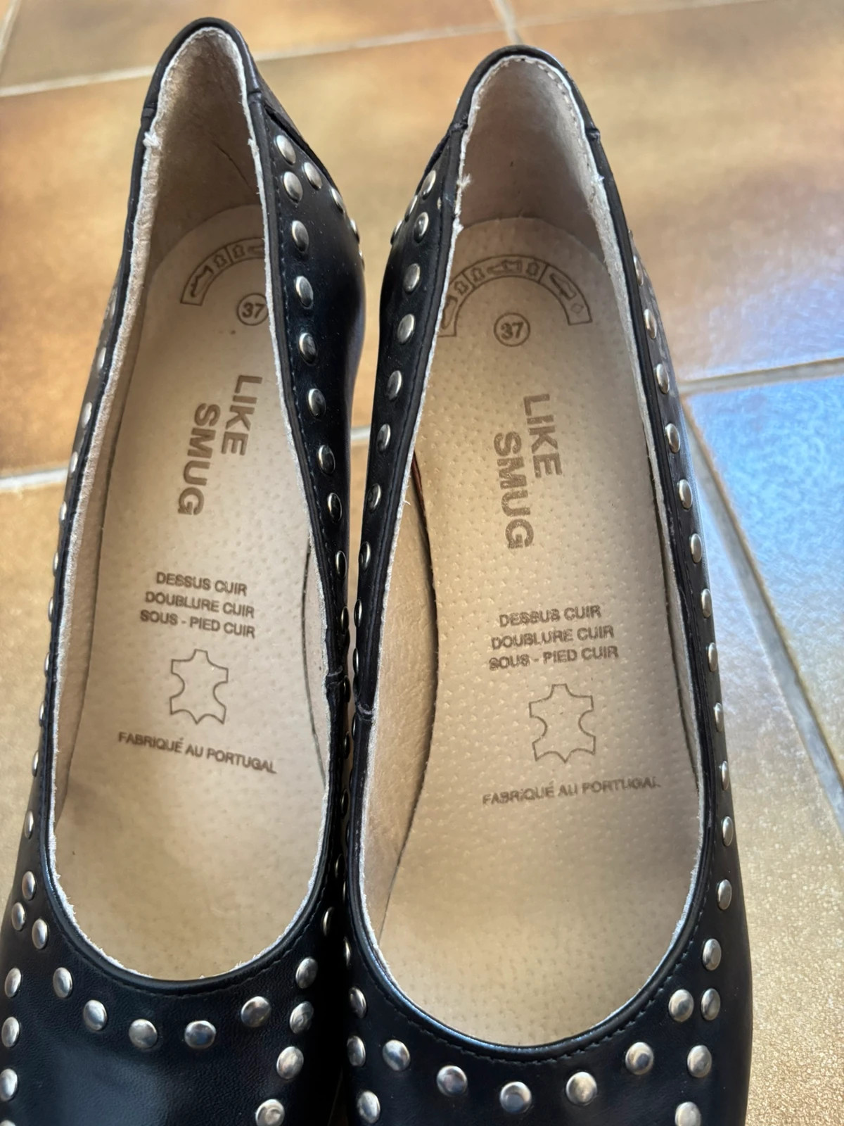 Escarpins à talon décalé cloutés – Like Smug – taille 37 2
