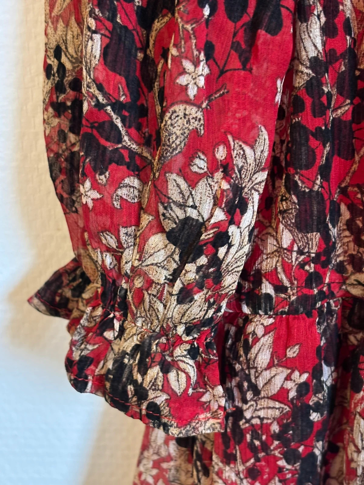 Robe fluide fleurie bohème – L'olive verte – taille M / 38 / 10 3