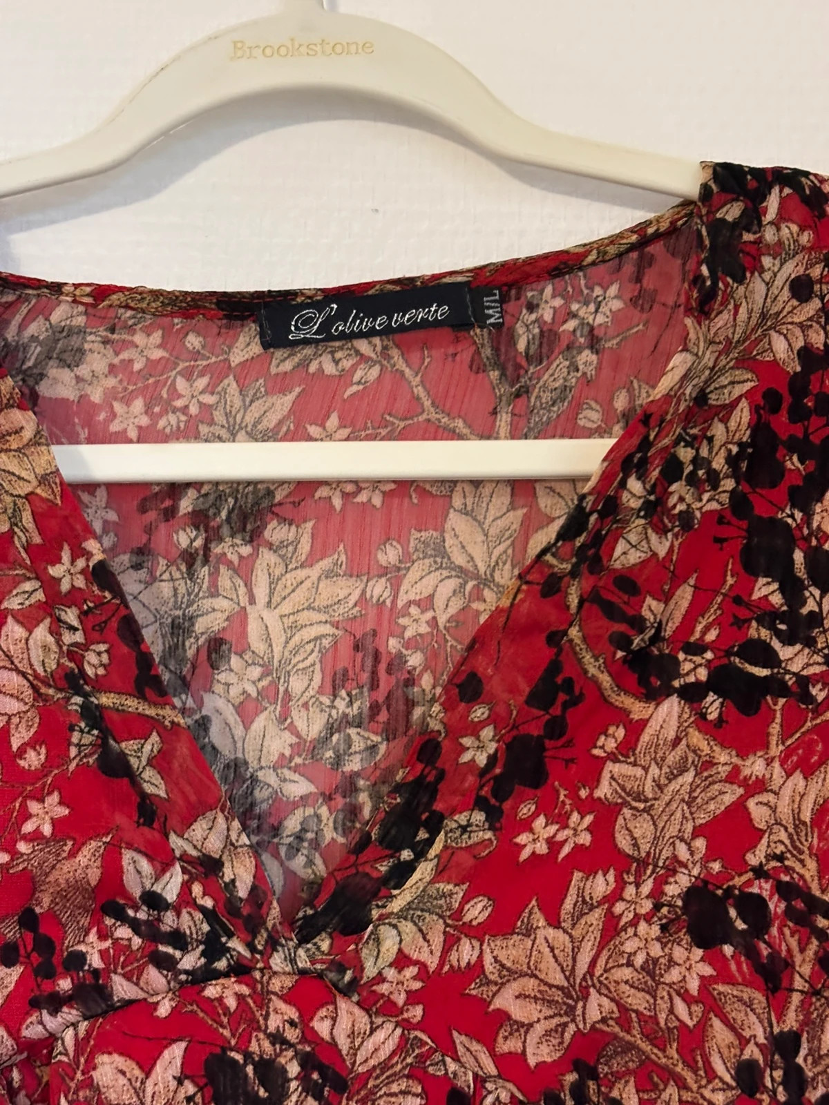 Robe fluide fleurie bohème – L'olive verte – taille M / 38 / 10 4