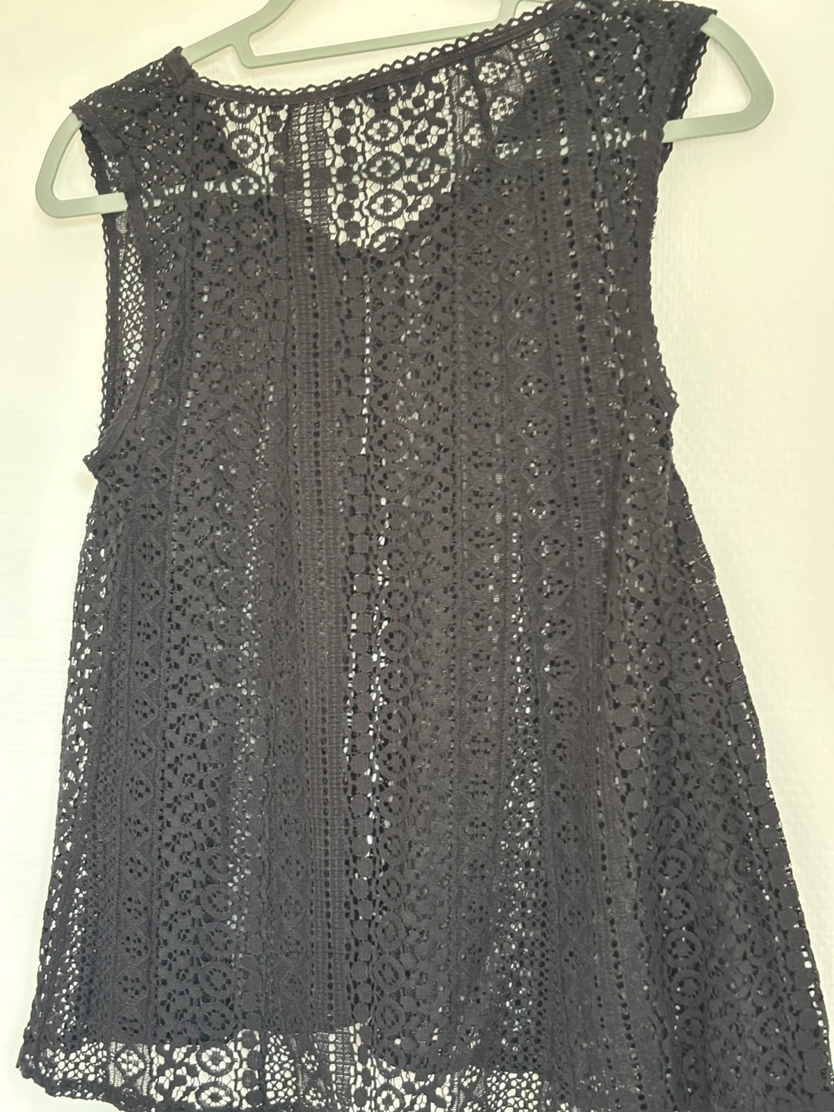 Top en dentelle crochet bohème chic noir – Liberto – taille L / 40 / 12 2