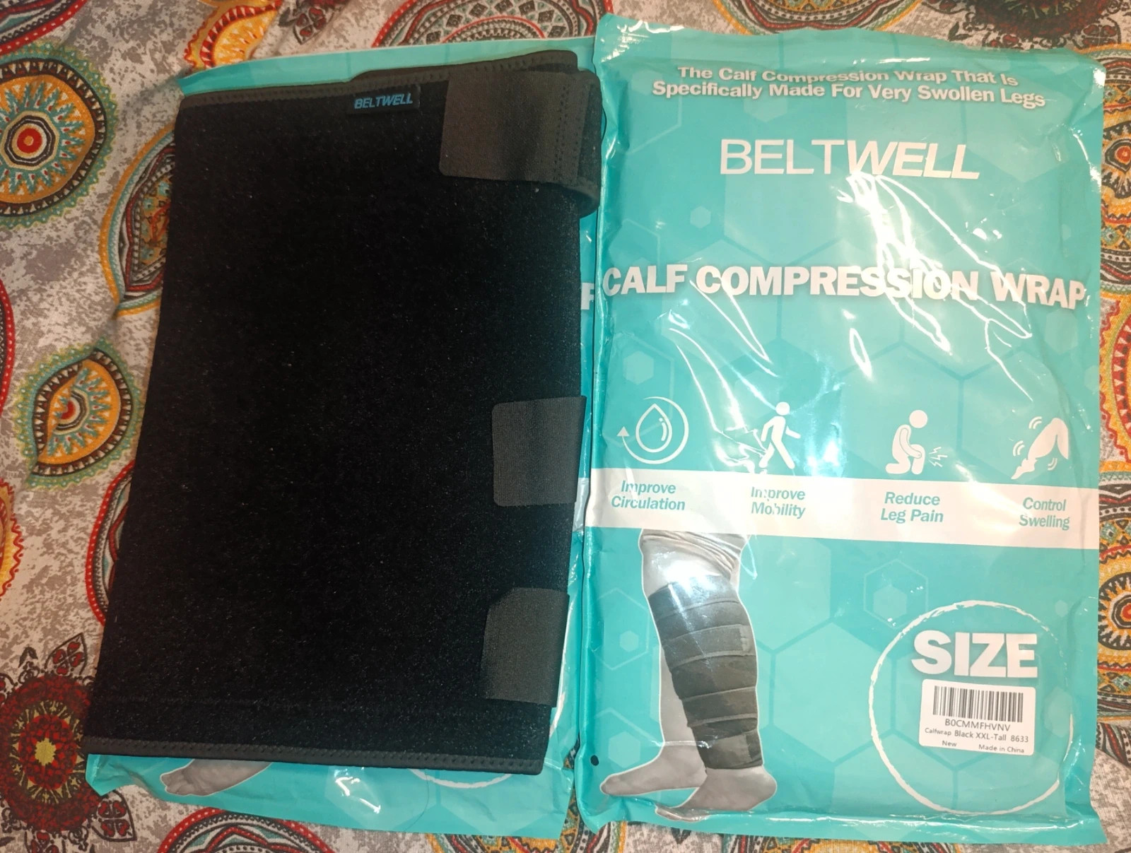 Vendaje pantorrilla Beltwell. Talla 2XL. Color negro
