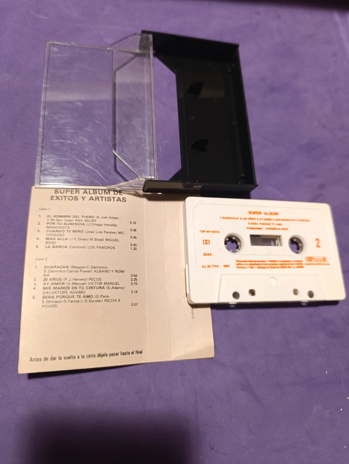 Cassette Recopilatorio "Super Álbum de Éxitos y Artistas" – Recopilatorio Grandes Éxitos 2