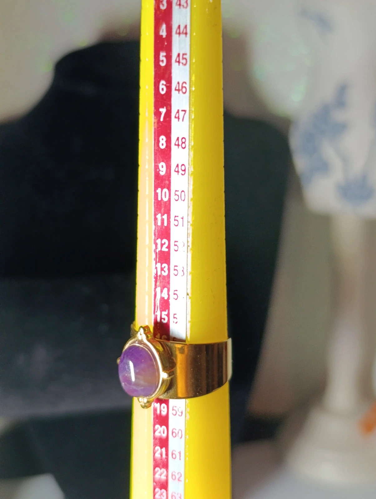 Anillo abierto acero dorado y amatista morada talla 8 – anillo – taille 46 3