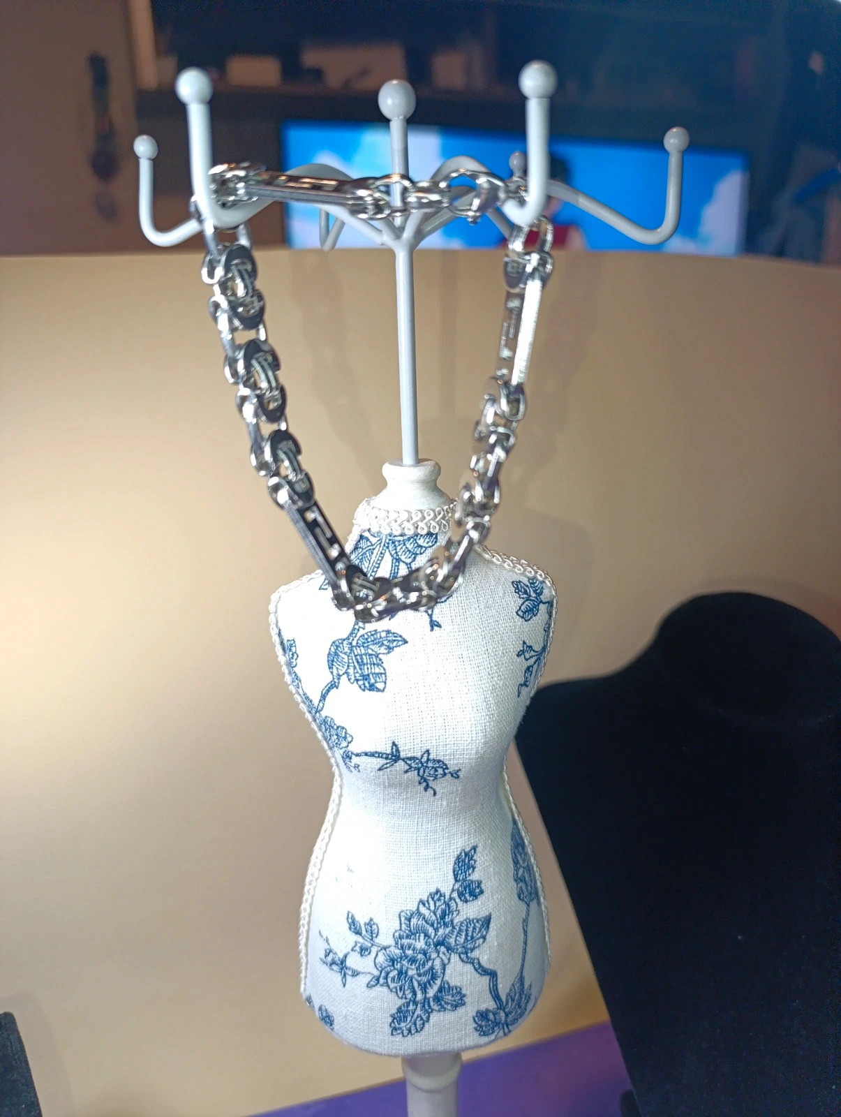 Pulsera acero plateado cadenas geométricas – pulsera 4