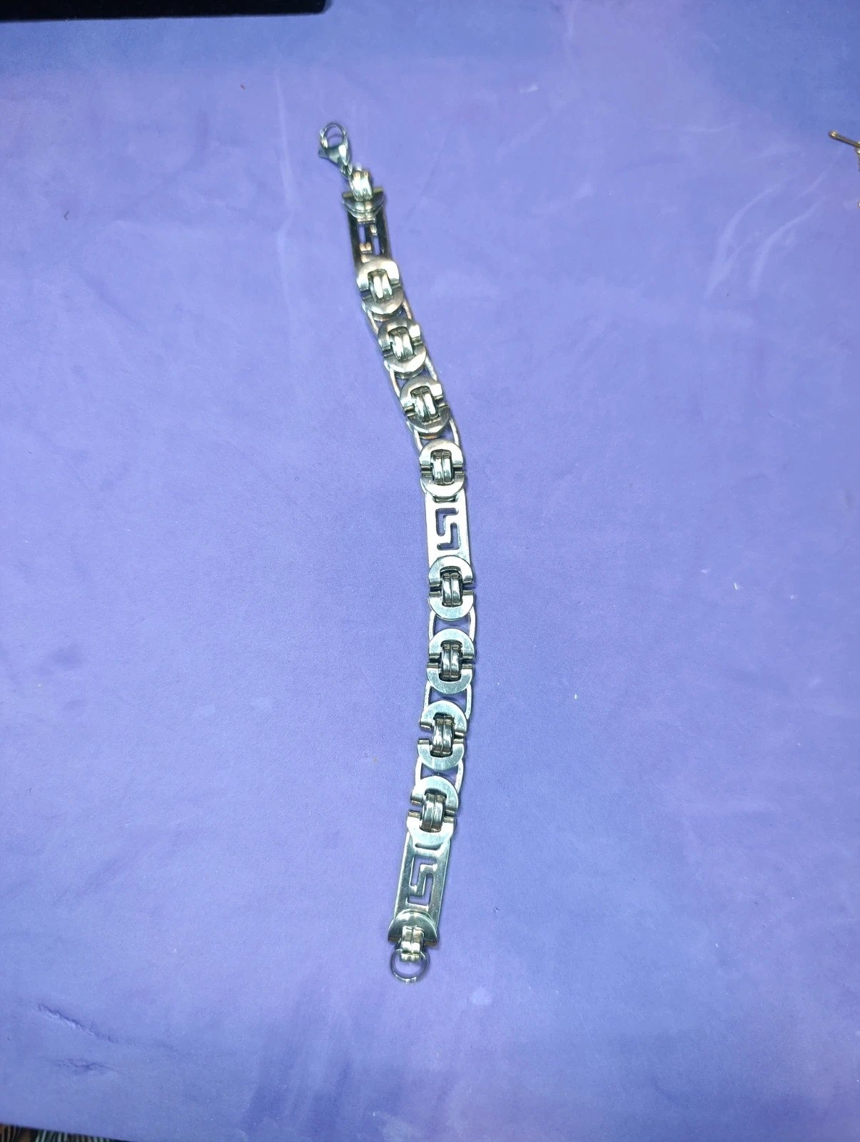 Pulsera acero plateado cadenas geométricas – pulsera 2