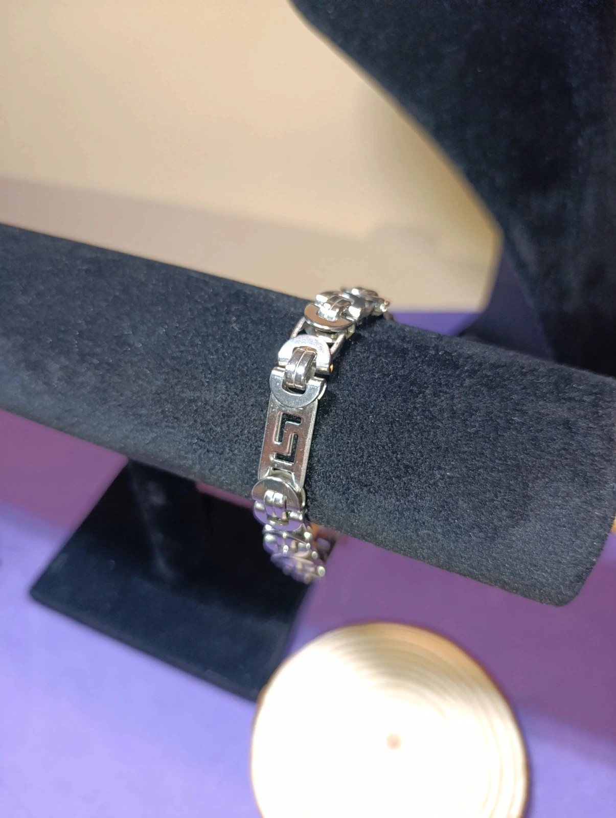 Pulsera acero plateado cadenas geométricas – pulsera 3