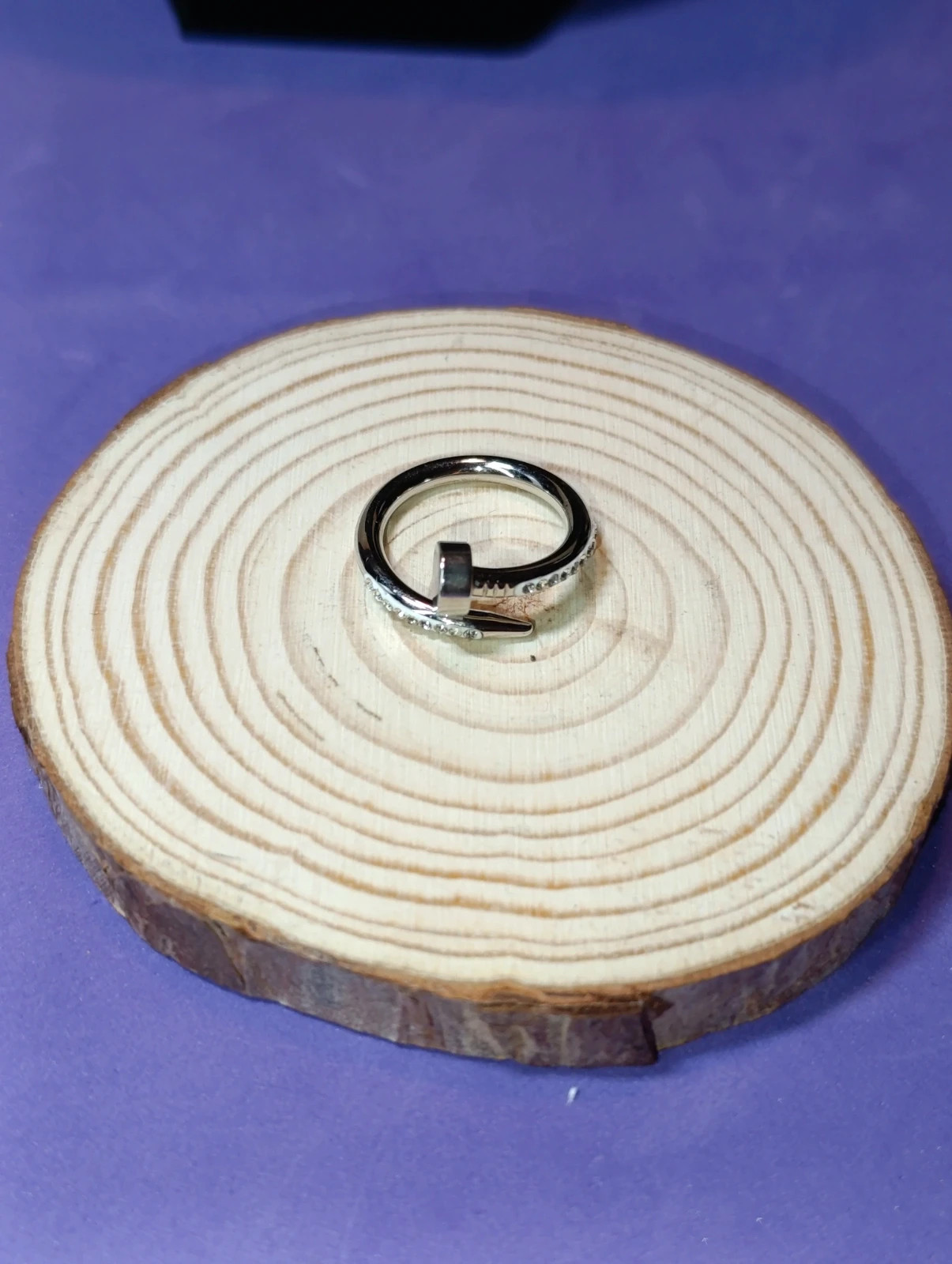 Anillo diseño Clavo acero y circonitas Talla 7 ½ – anillo – taille 46 2