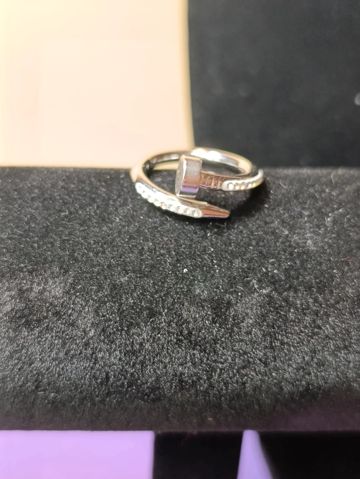 Anillo diseño Clavo acero y circonitas Talla 7 ½ – anillo – taille 46 3