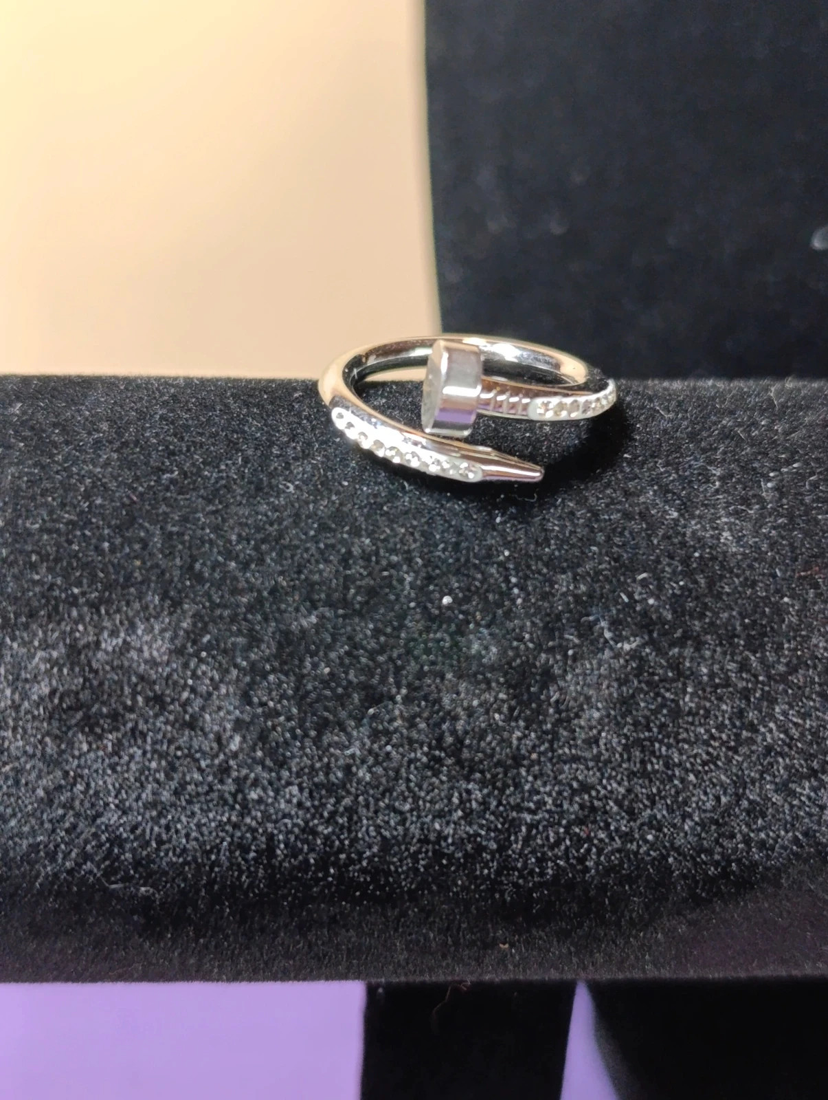 Anillo diseño Clavo acero y circonitas Talla 7 ½ – anillo – taille 46 4