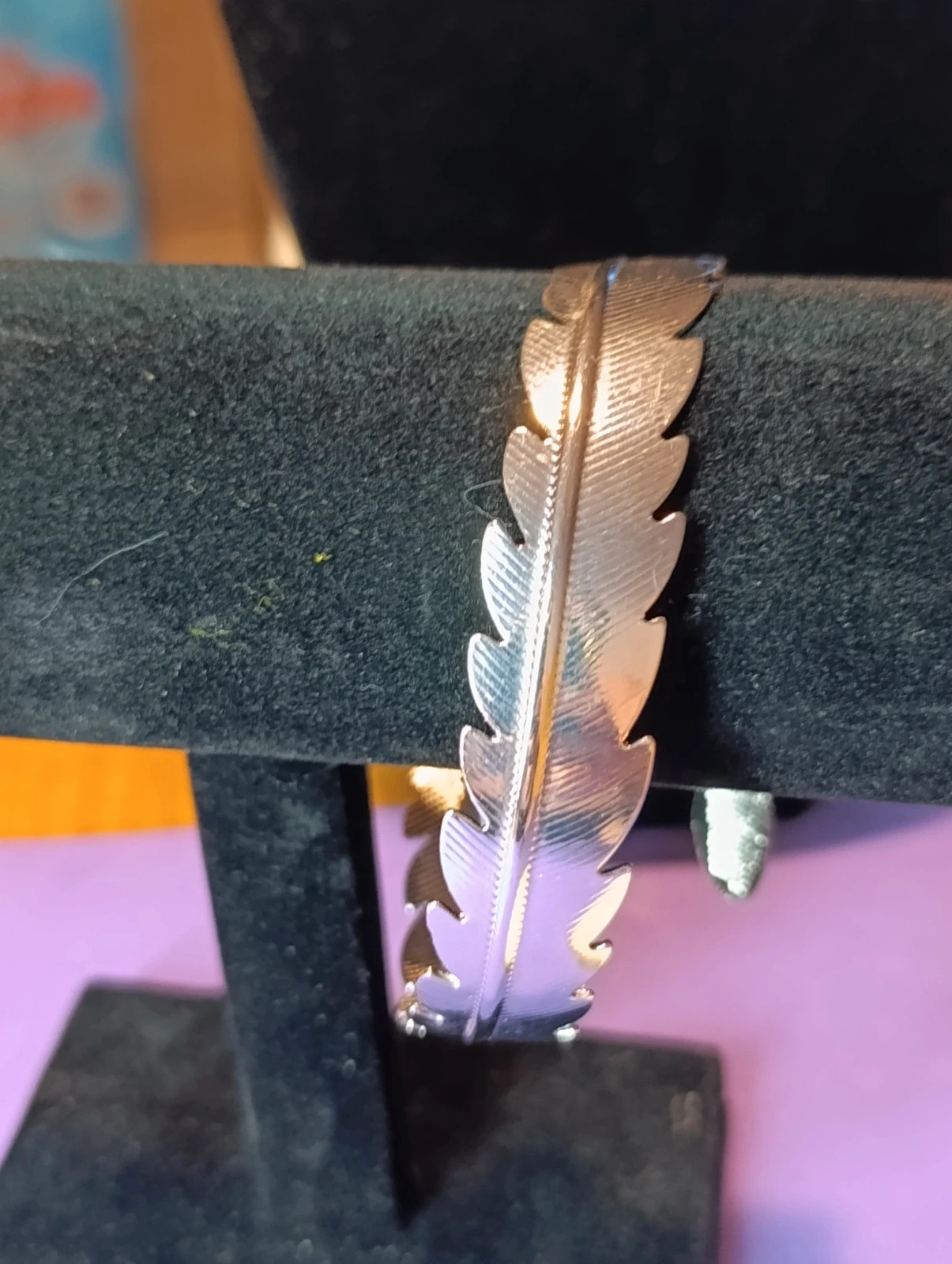 Brazalete acero plateado diseño romano de hoja – brazalete – taille Taille unique 5
