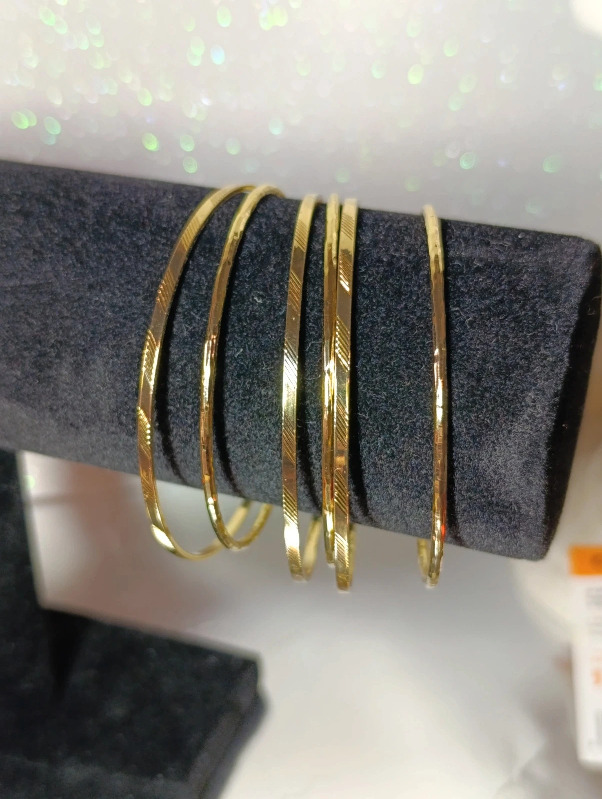 Lote de 6 pulseras acero dorado