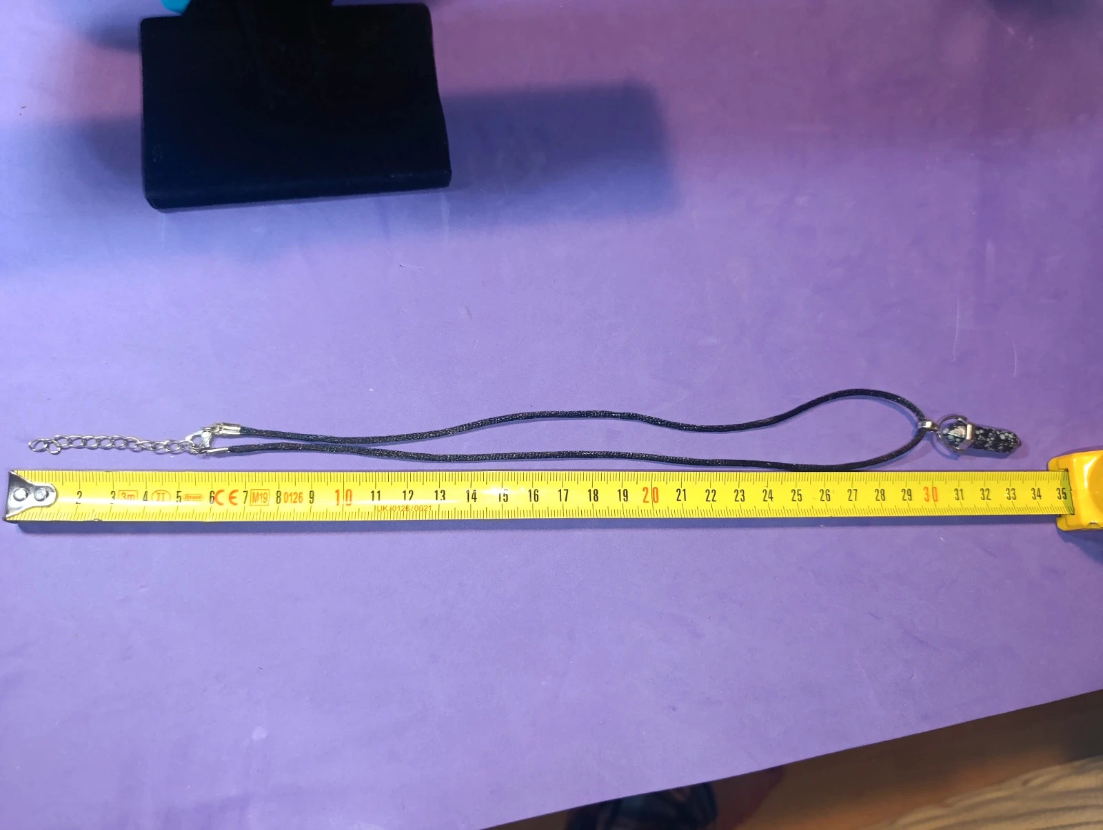Collar piedra obsidiana negra moteada 58 cms – COLLAR 5