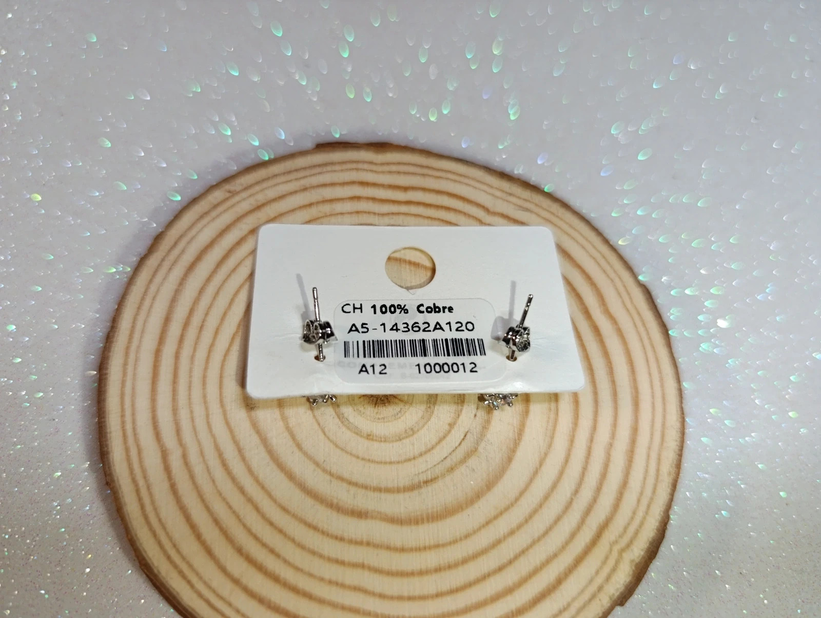 Aretes oro blanco laminado con circonitas de Elena Joyas – Elena joyas – taille Taille unique 2