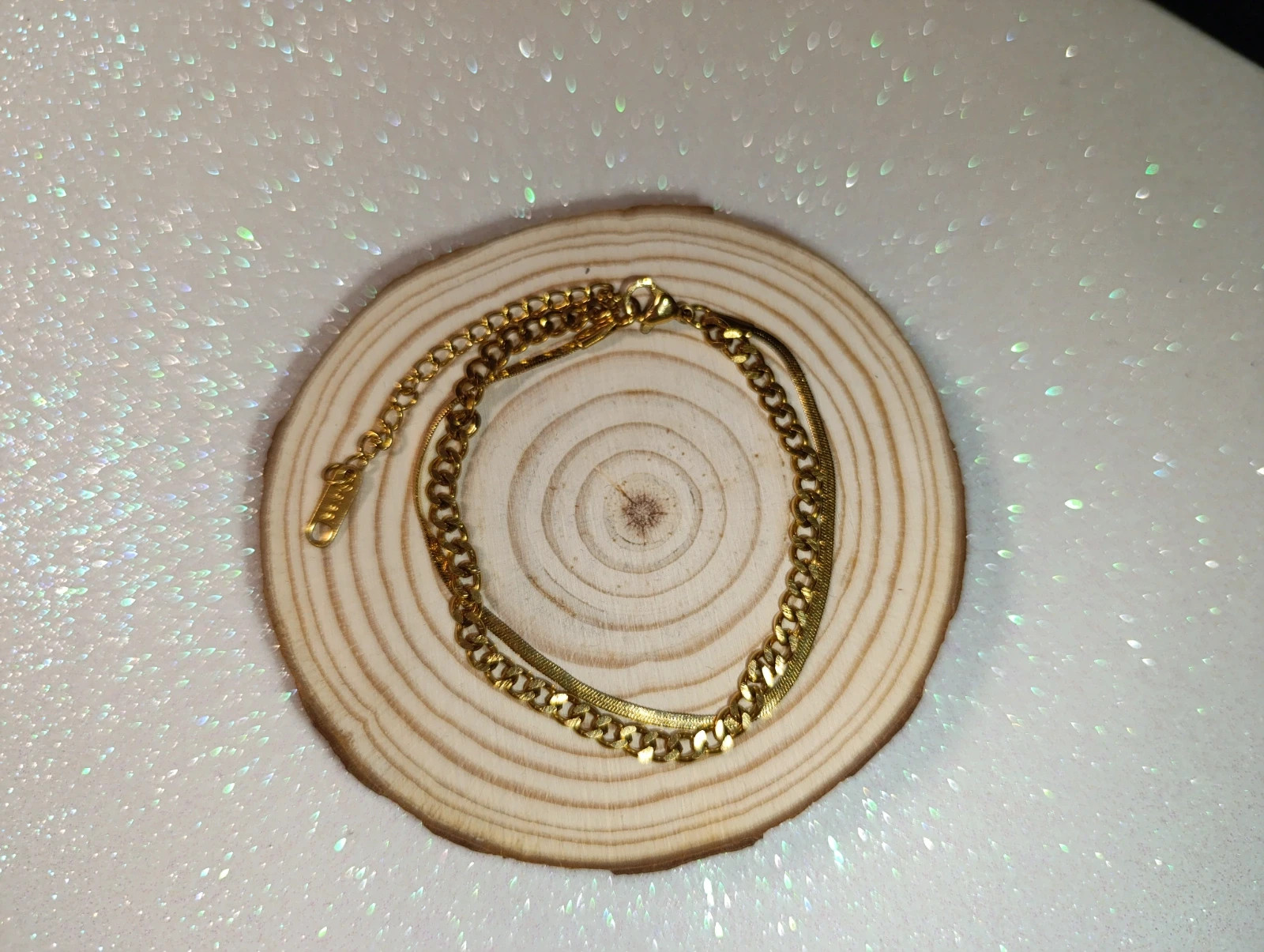 Pulsera doble de acero dorado – pulseras 2