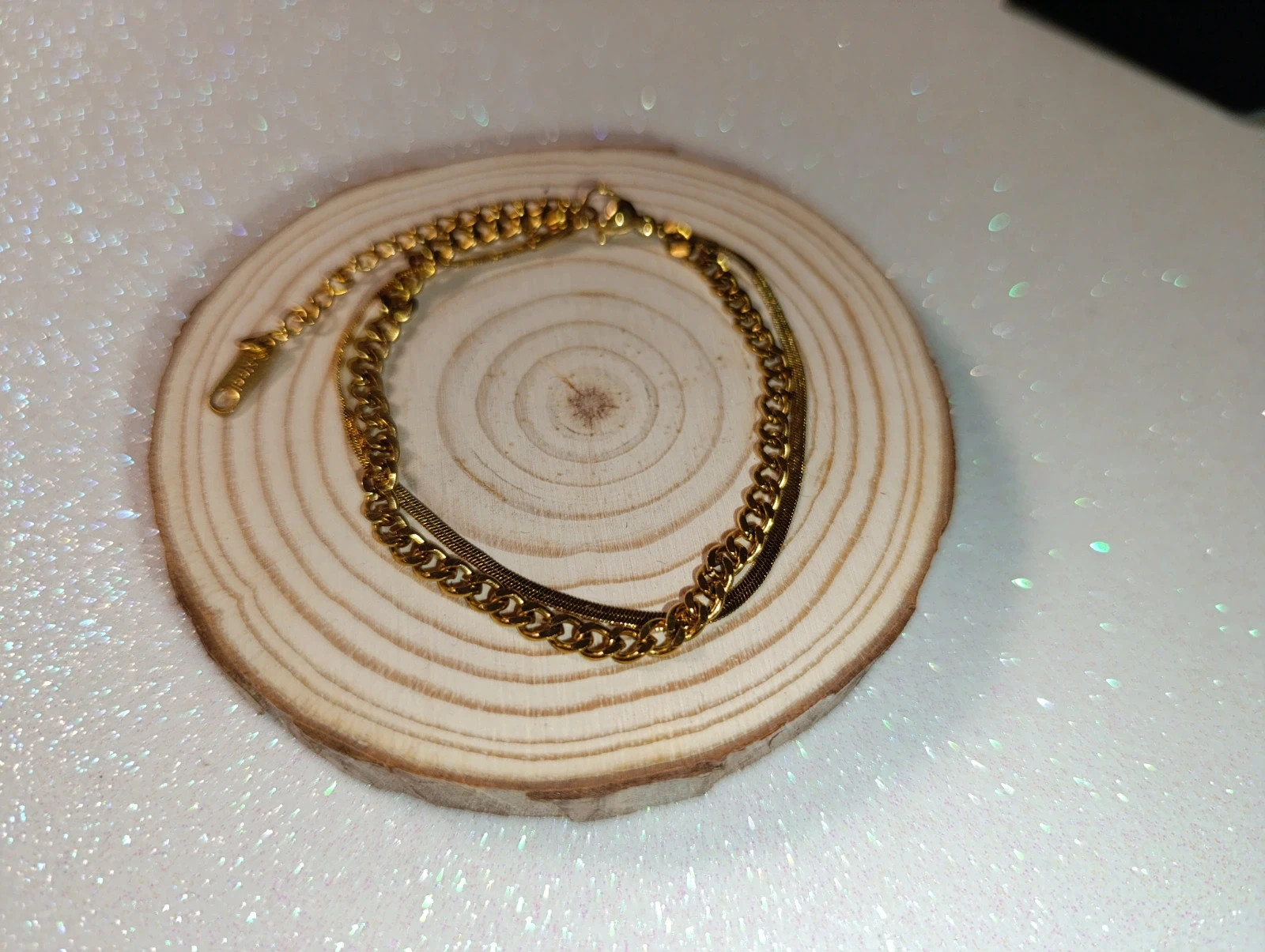 Pulsera doble de acero dorado – pulseras 3