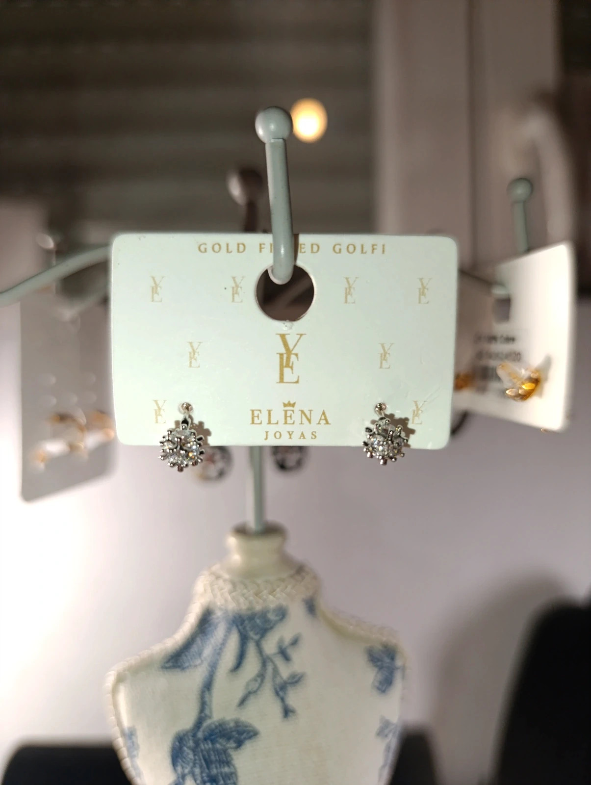 Aretes oro blanco laminado con circonitas de Elena Joyas – Elena joyas – taille Taille unique 4
