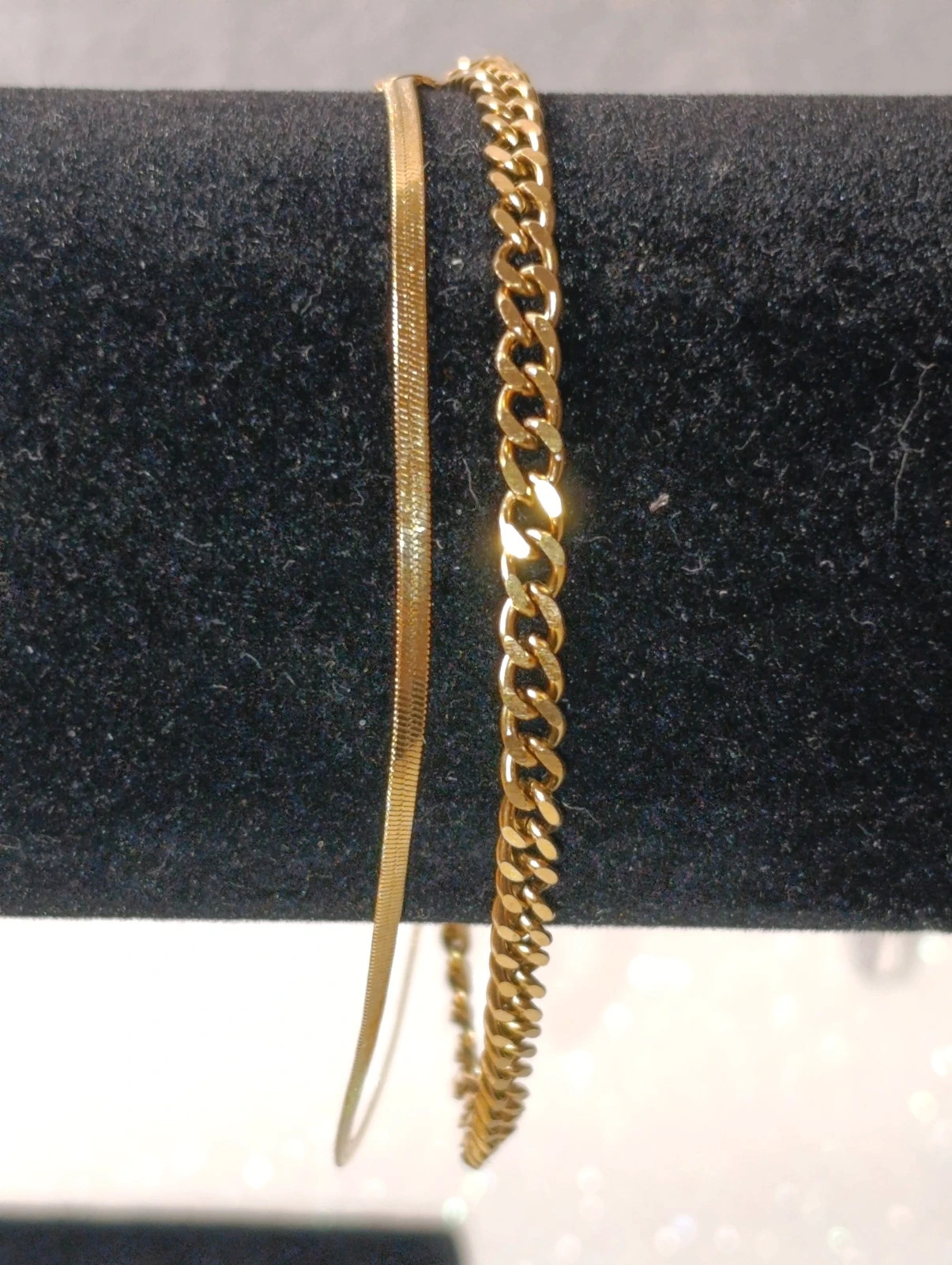 Pulsera doble de acero dorado
