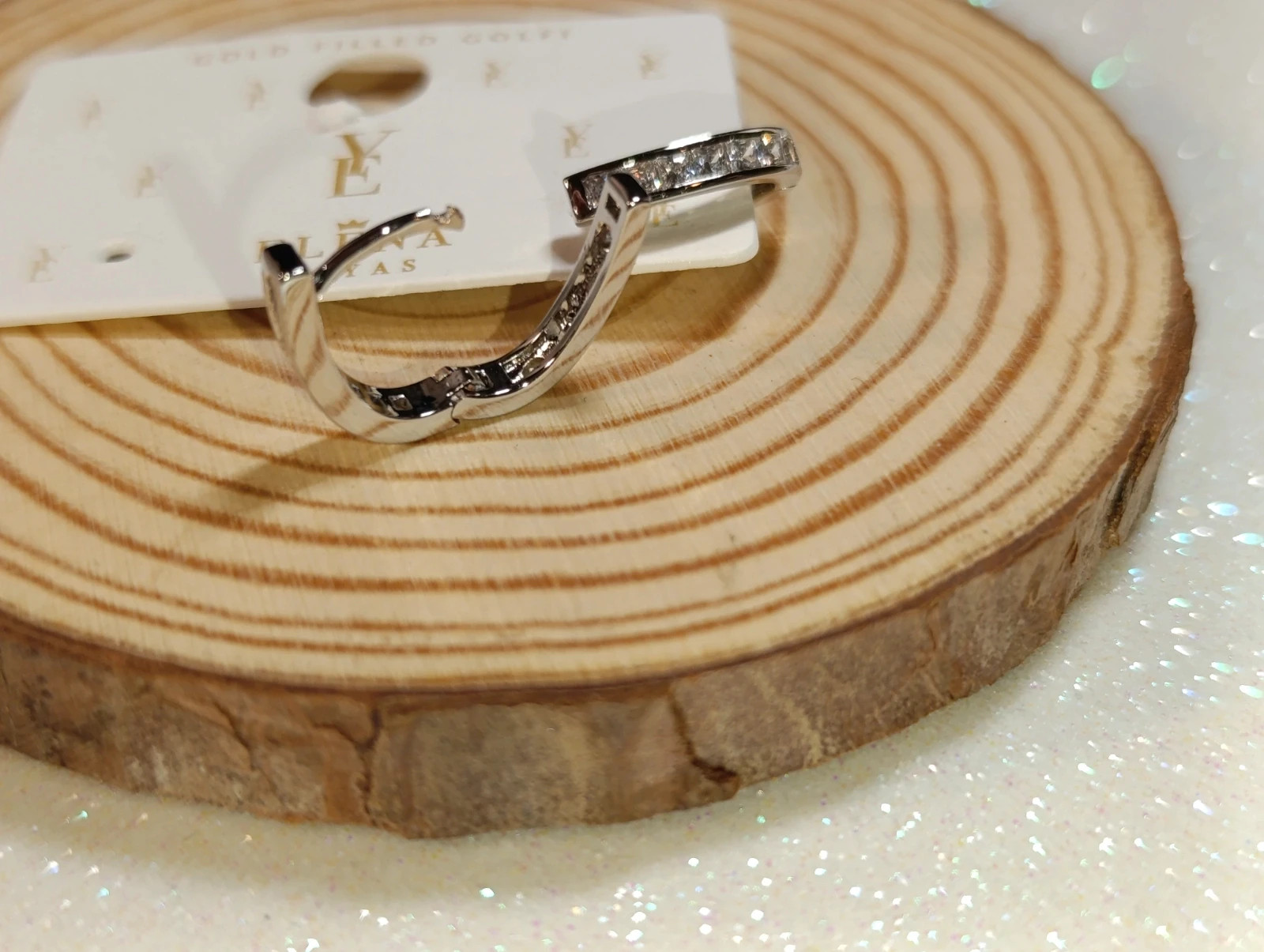 Argollas oro blanco laminado con circonitas de Elena Joyas – Elena joyas – taille Taille unique 3