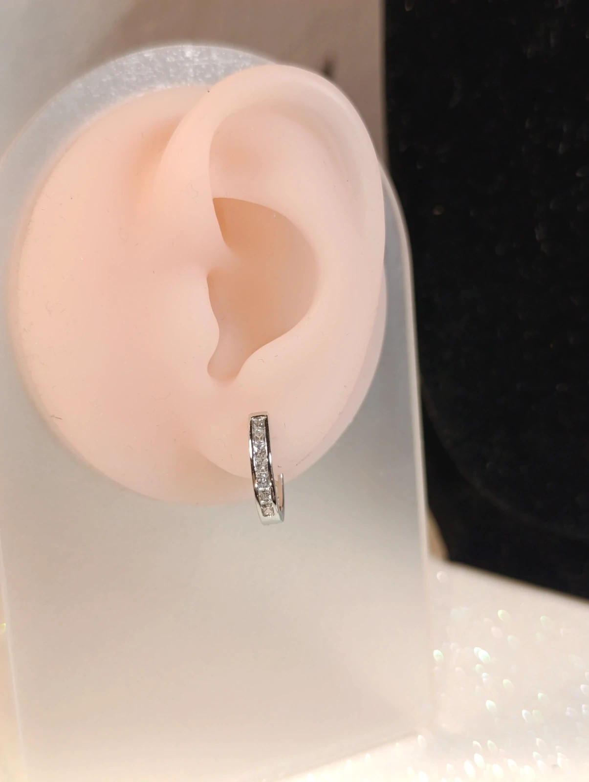 Argollas oro blanco laminado con circonitas de Elena Joyas – Elena joyas – taille Taille unique 4