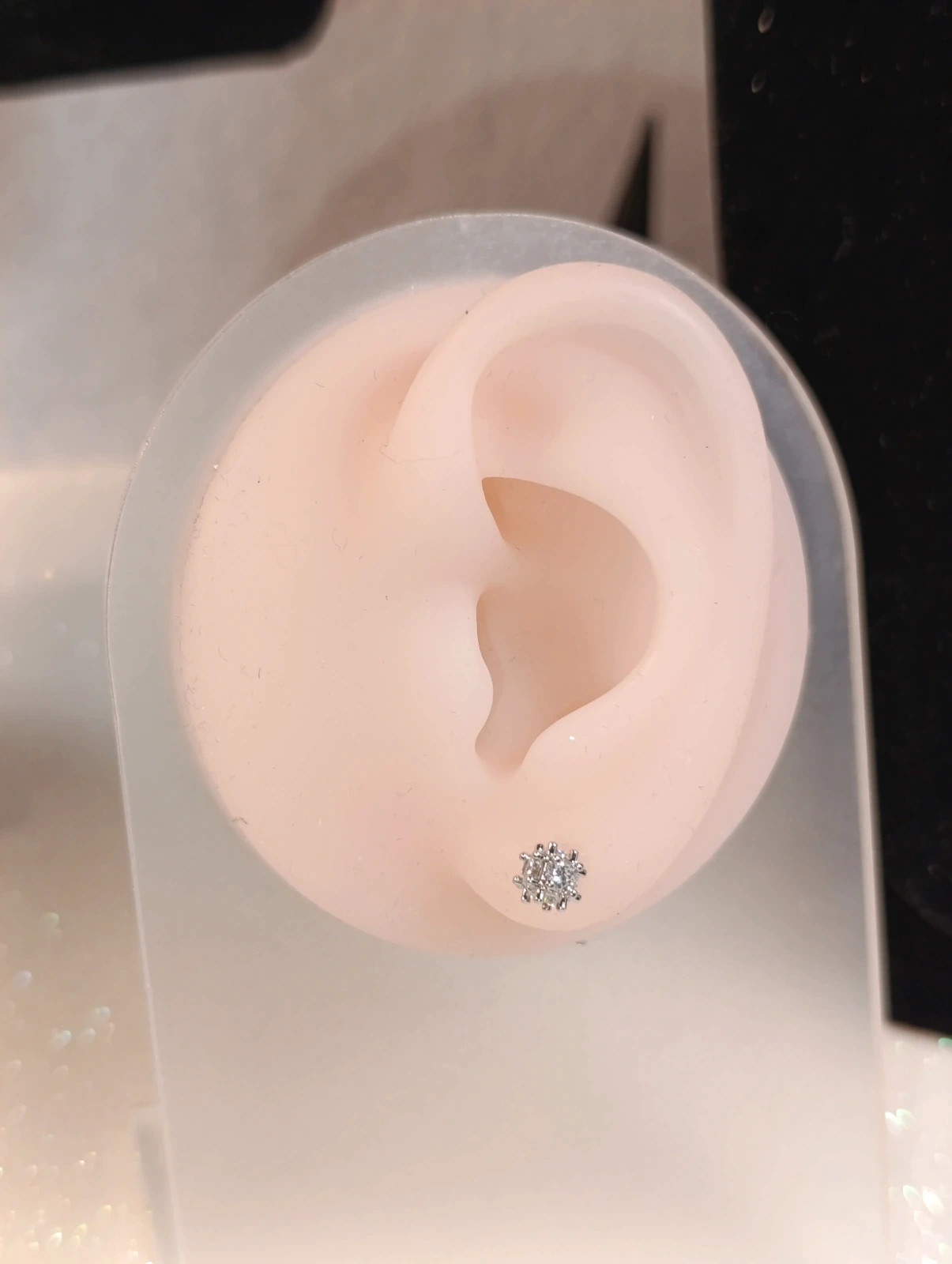 Aretes oro blanco laminado con circonitas de Elena Joyas – Elena joyas – taille Taille unique 3