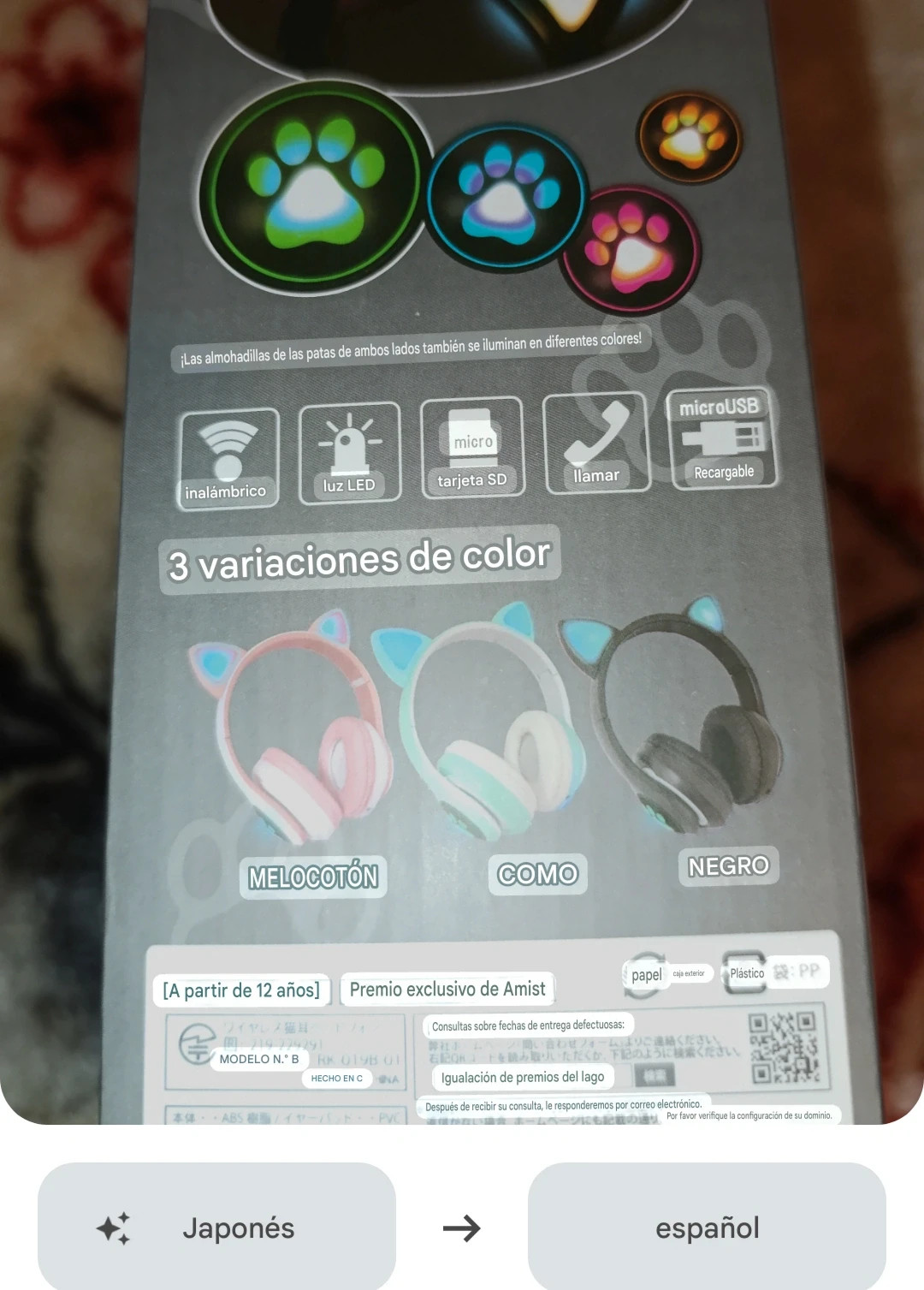 Auriculares inalámbricos Orejas Gato LED – BT 5.0 4