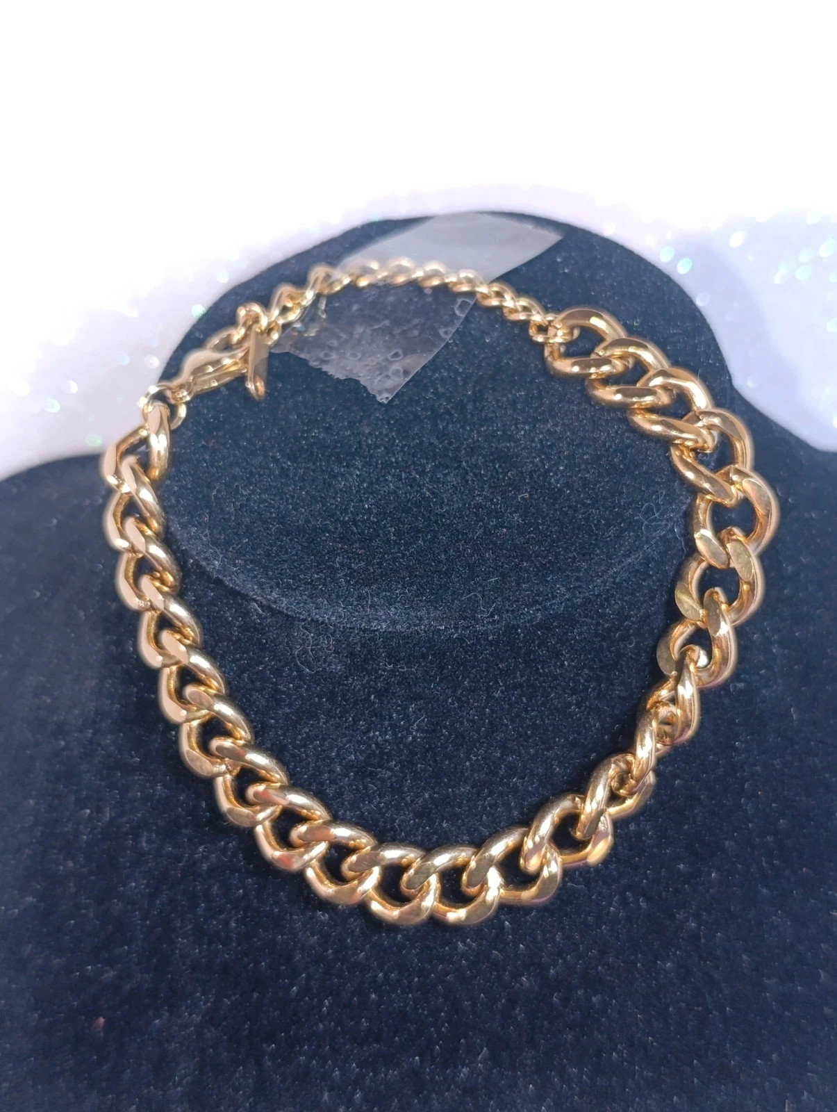 Pulsera eslabones entrelazados barbados acero dorado 23 cms – pulseras 2