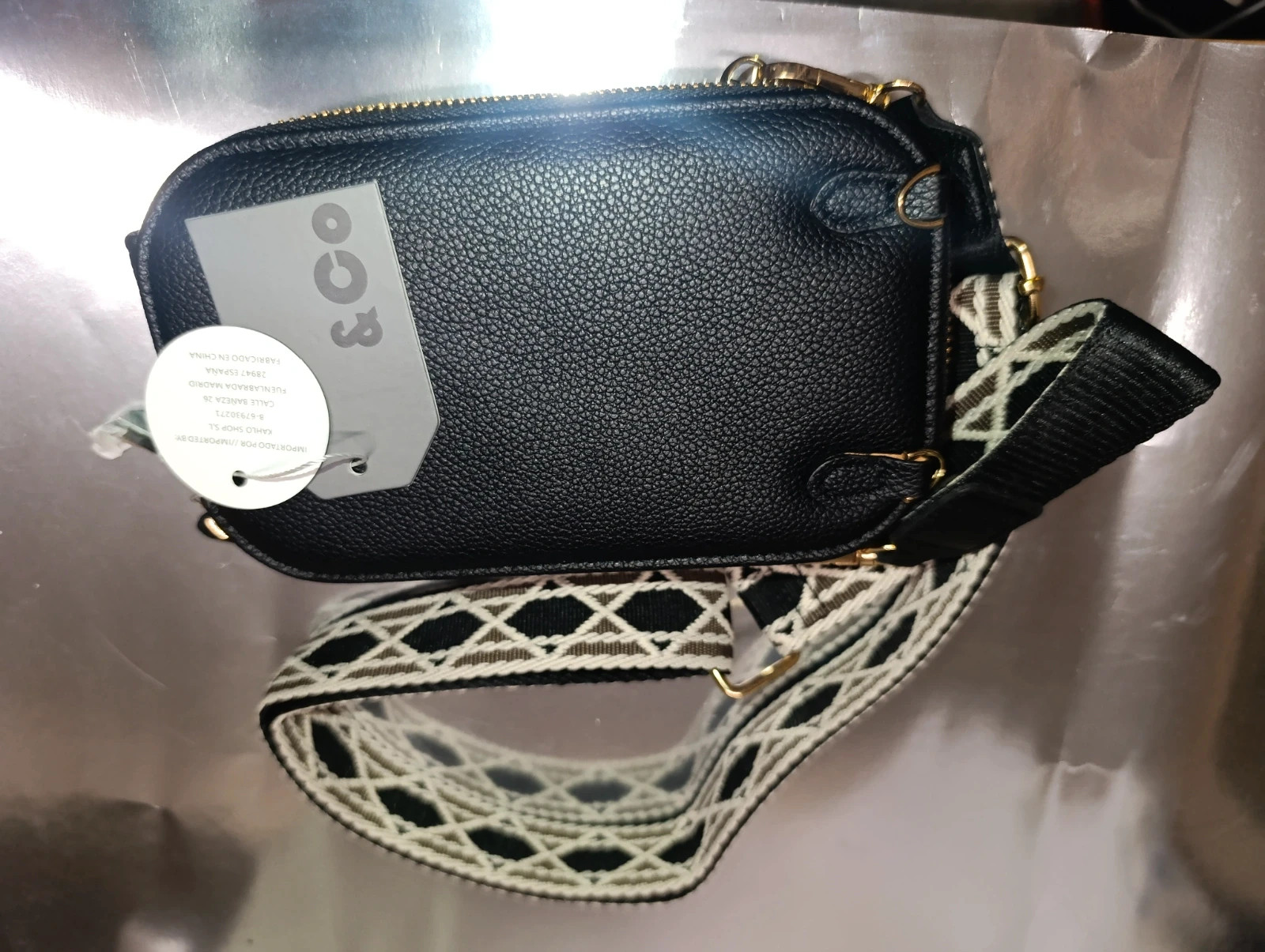 Bandolera negra con doble correa – khalo – taille Taille unique 2
