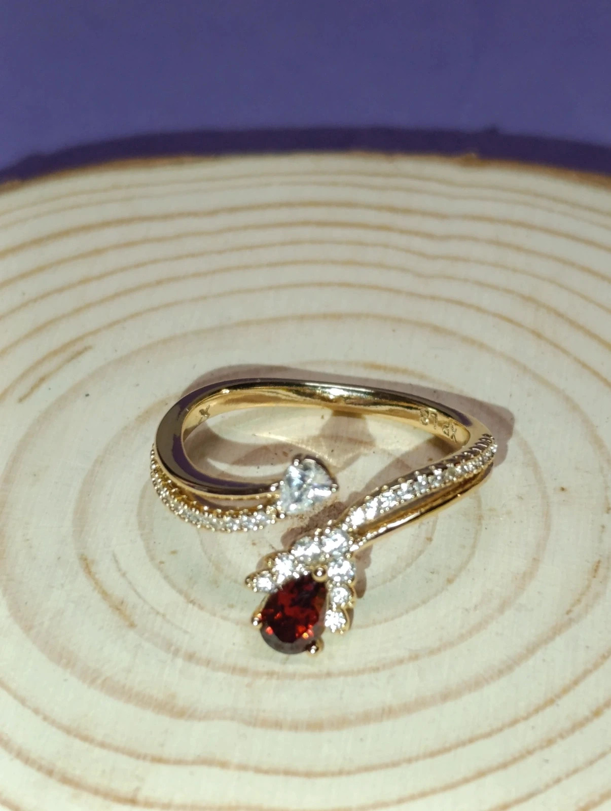 Anillo oro laminado con circonitas serpiente Talla 9 Xuping