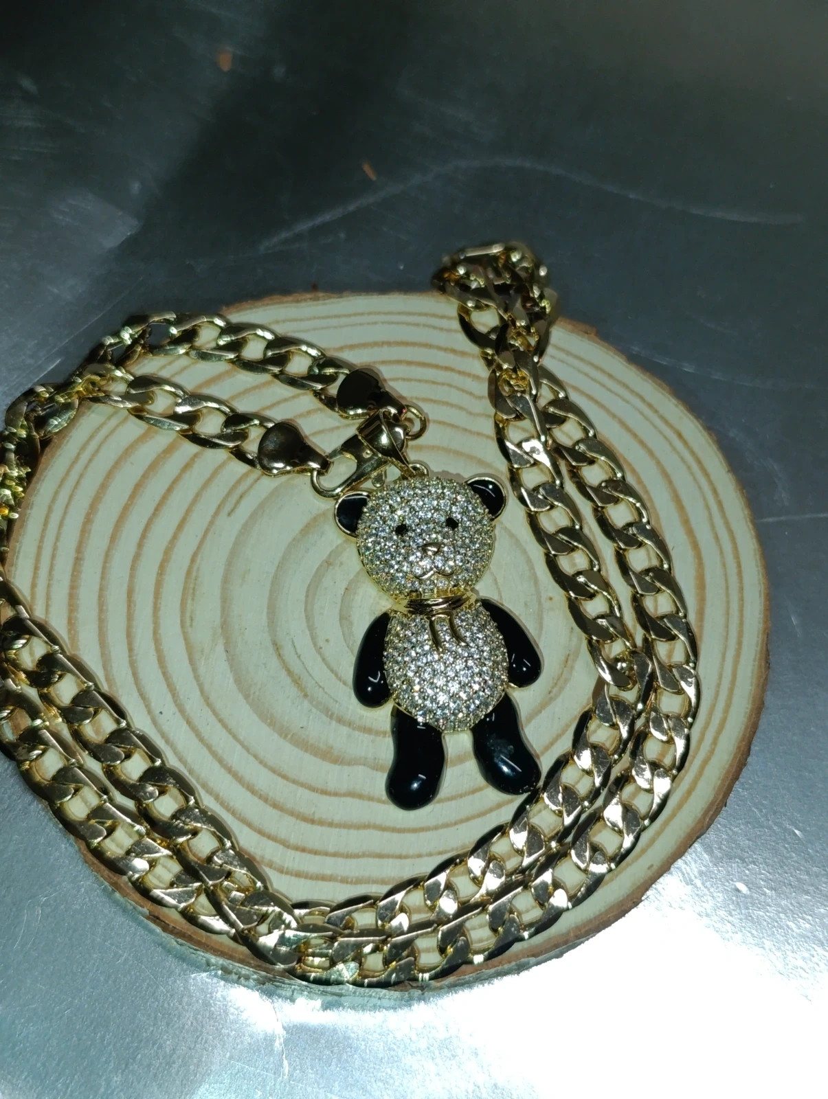 Collar cadena cubana con Oso Oro laminado XP 56 cms – Xuping – taille Taille unique 2