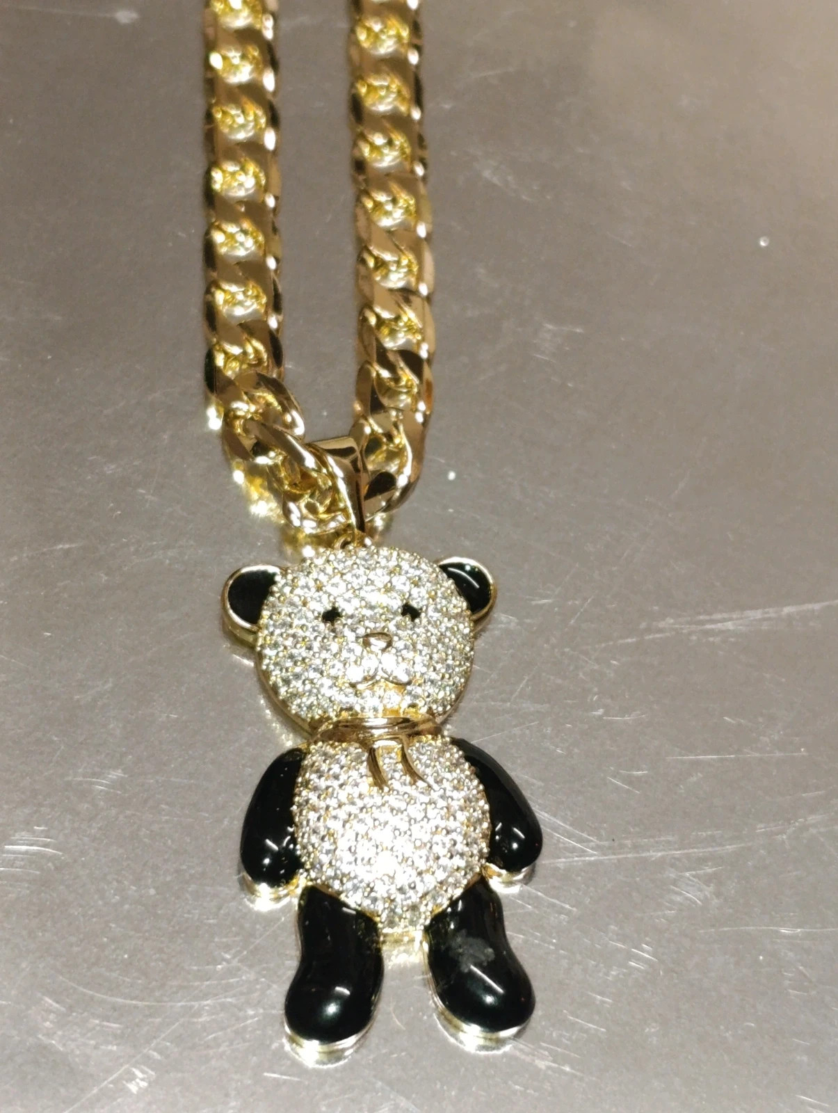Collar cadena cubana con Oso Oro laminado XP 56 cms – Xuping – taille Taille unique 3