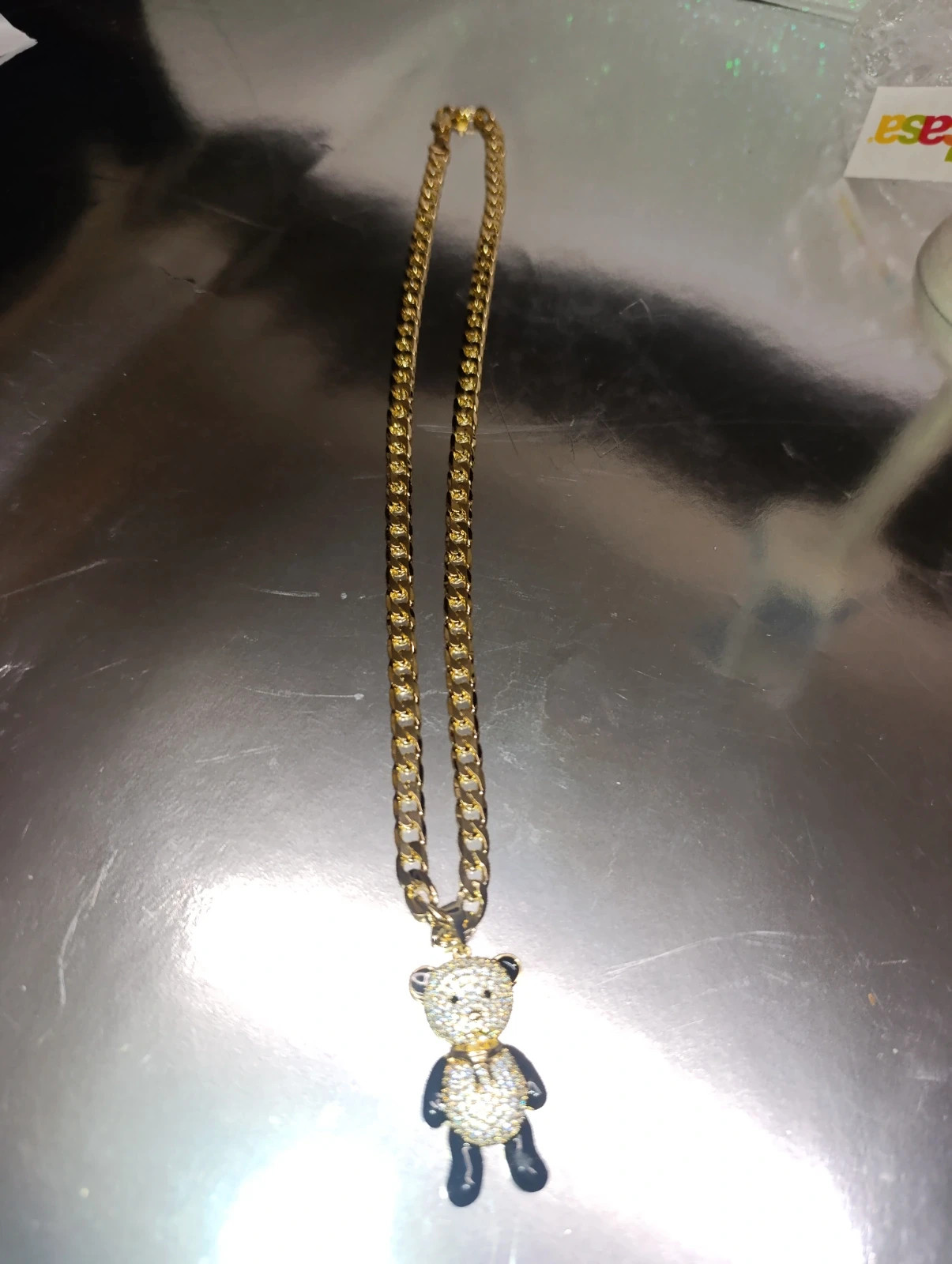 Collar cadena cubana con Oso Oro laminado XP 56 cms – Xuping – taille Taille unique 5