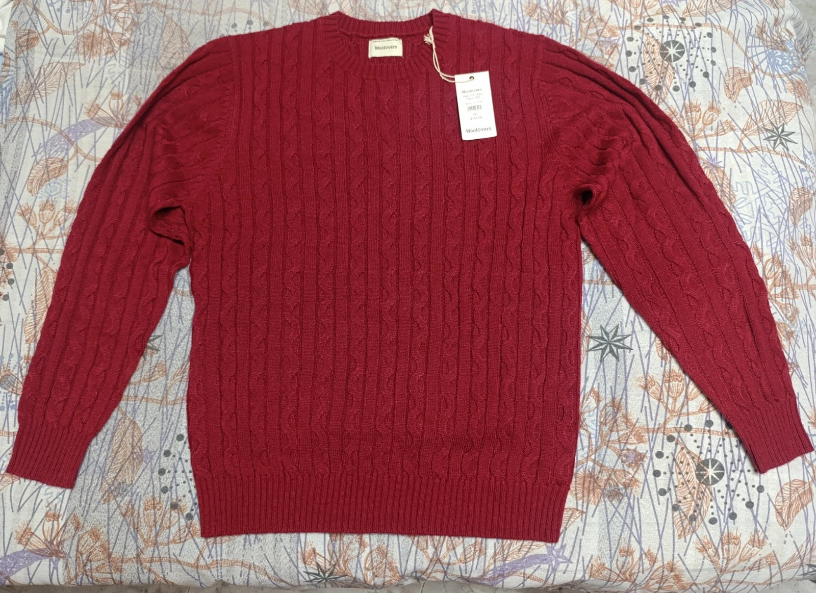 Suéter rojo de punto trenzado. Talla 2XL – sueter – taille XXL 2