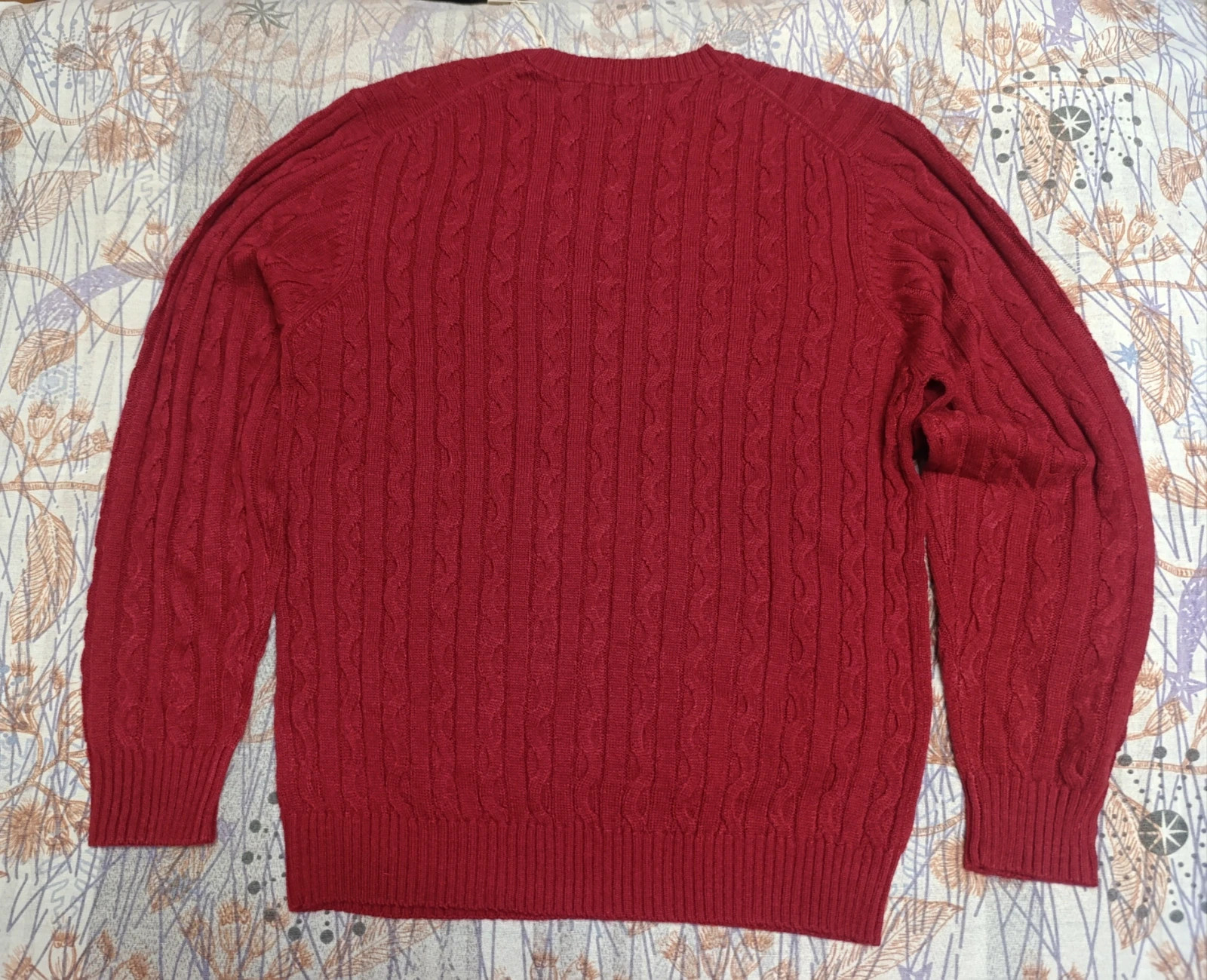 Suéter rojo de punto trenzado. Talla 2XL – sueter – taille XXL 3