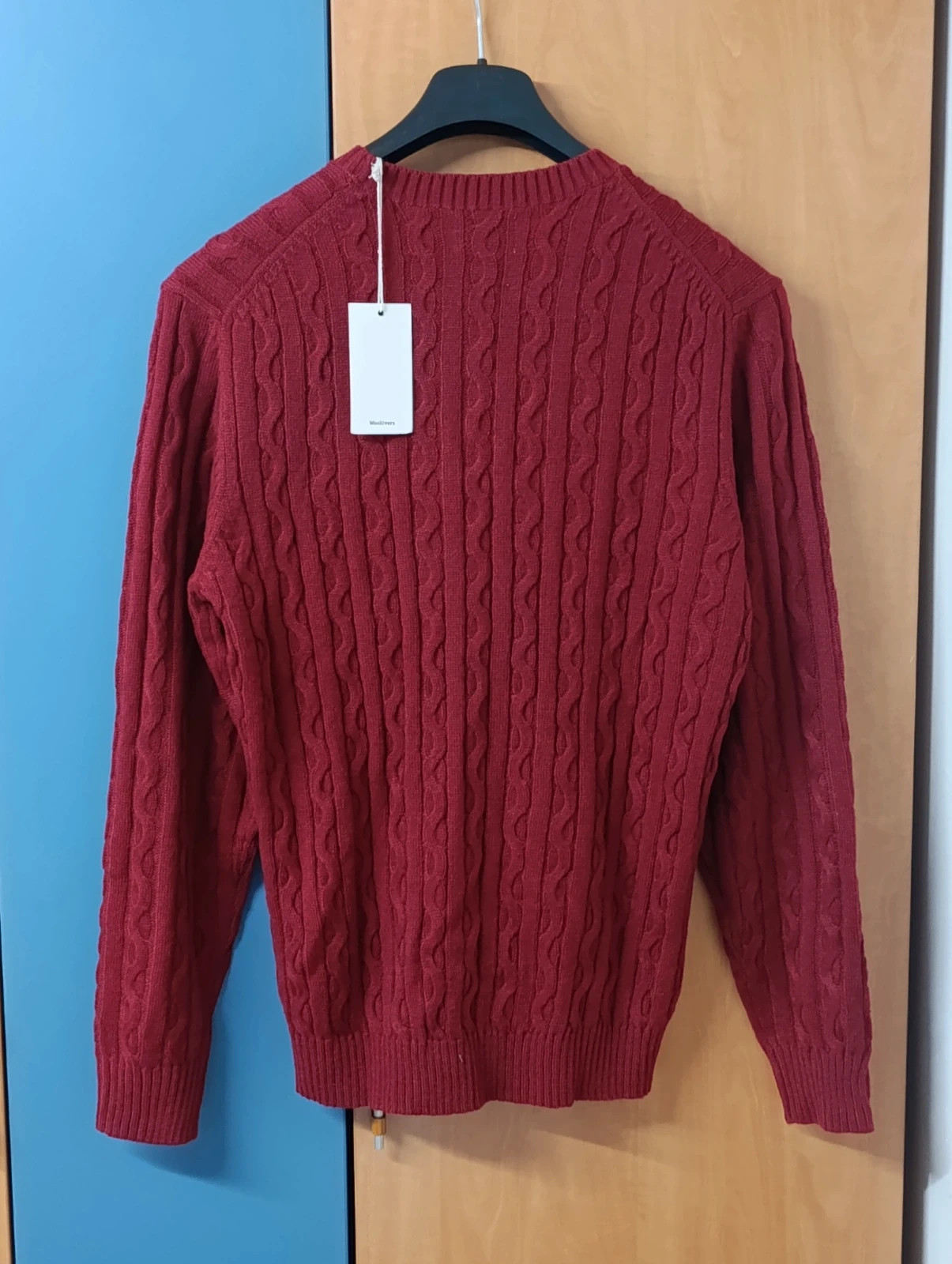 Suéter rojo de punto trenzado. Talla 2XL – sueter – taille XXL 4