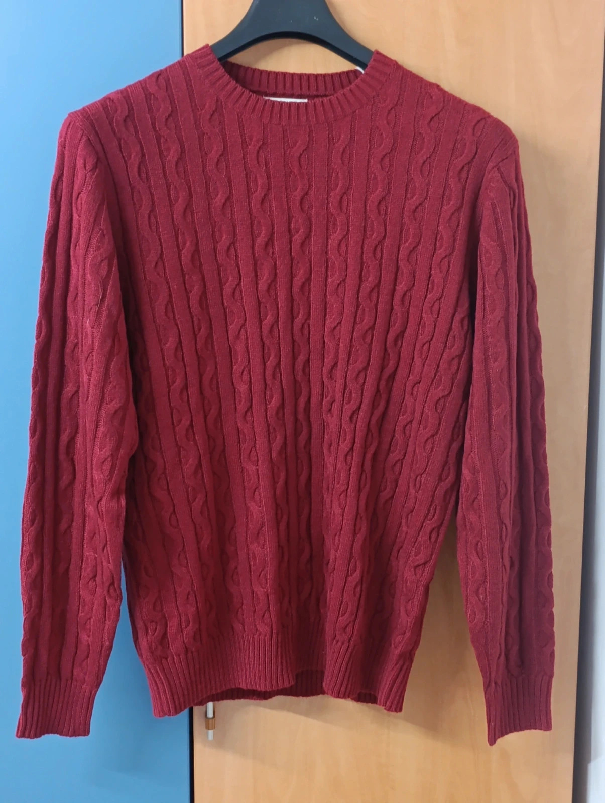 Suéter rojo de punto trenzado. Talla 2XL – sueter – taille XXL 5