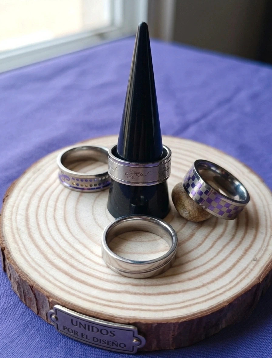 Anillos de acero plateado de la talla 11 (precio unitario)
