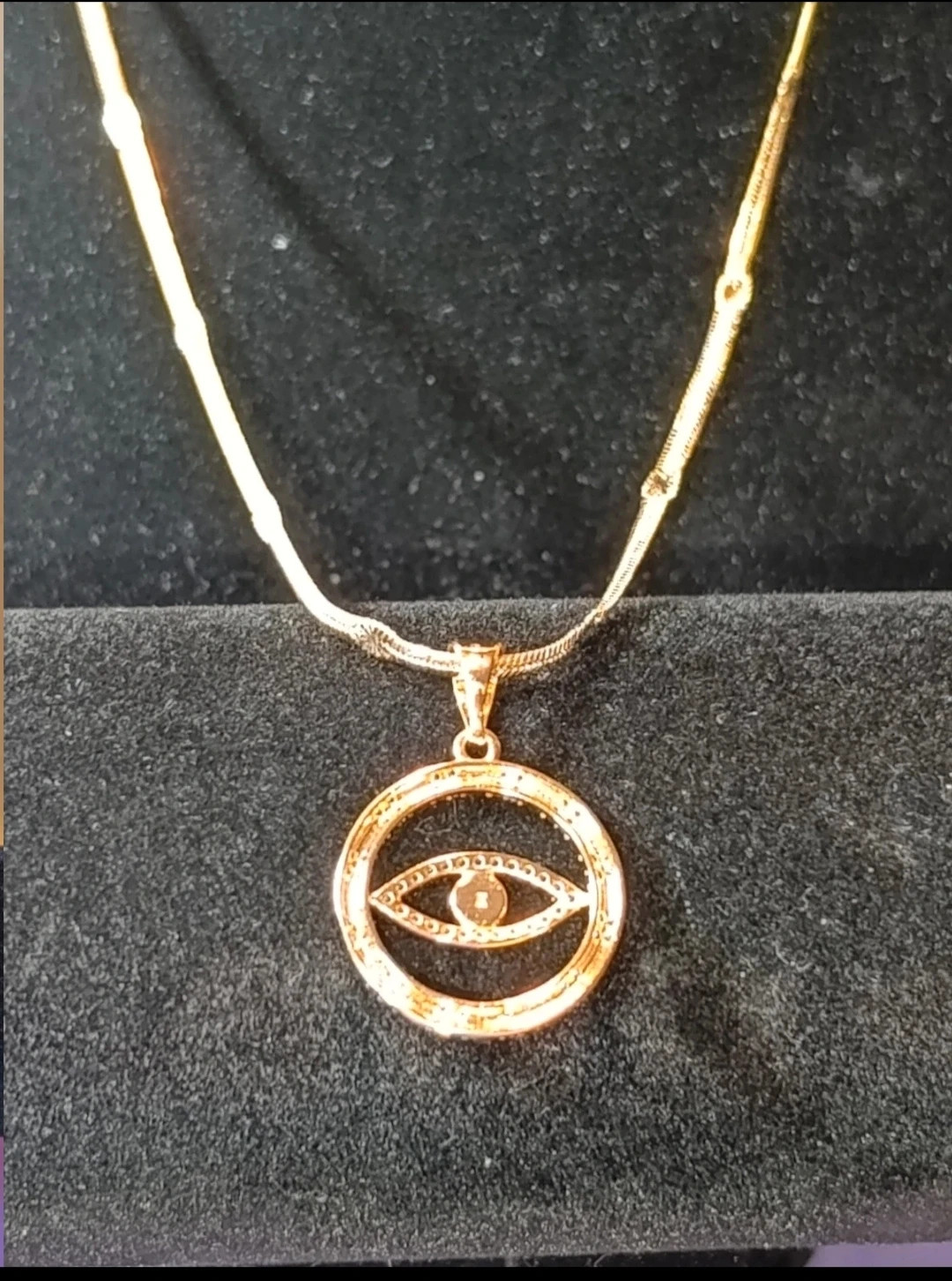 Collar Ojos Turcos acero oro laminado y circonitas XP 46 cms – Xuping – taille Taille unique 5