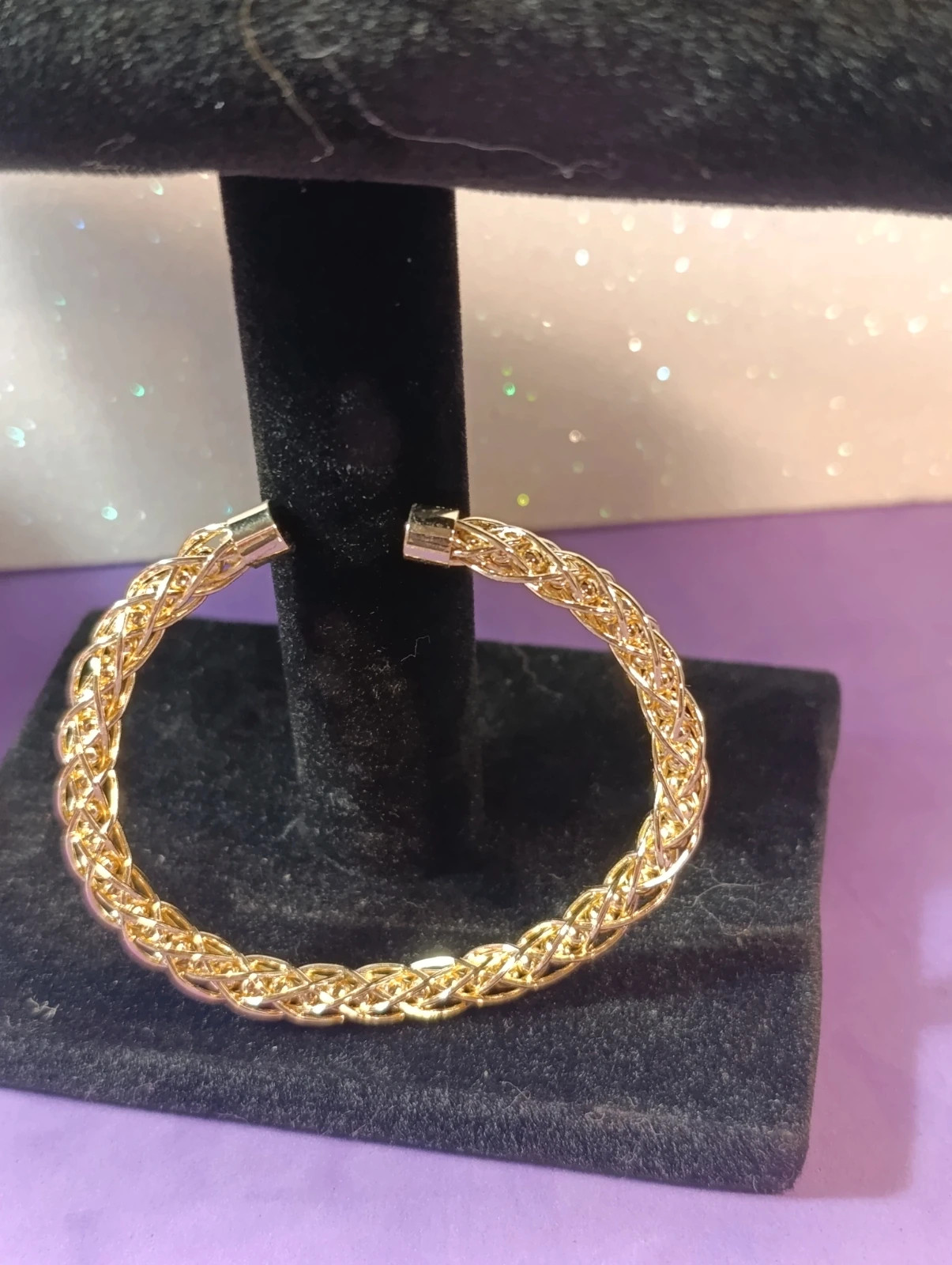 Brazalete diseño trenzado filigranas de oro laminado 14K – Brazalete – taille Taille unique 2