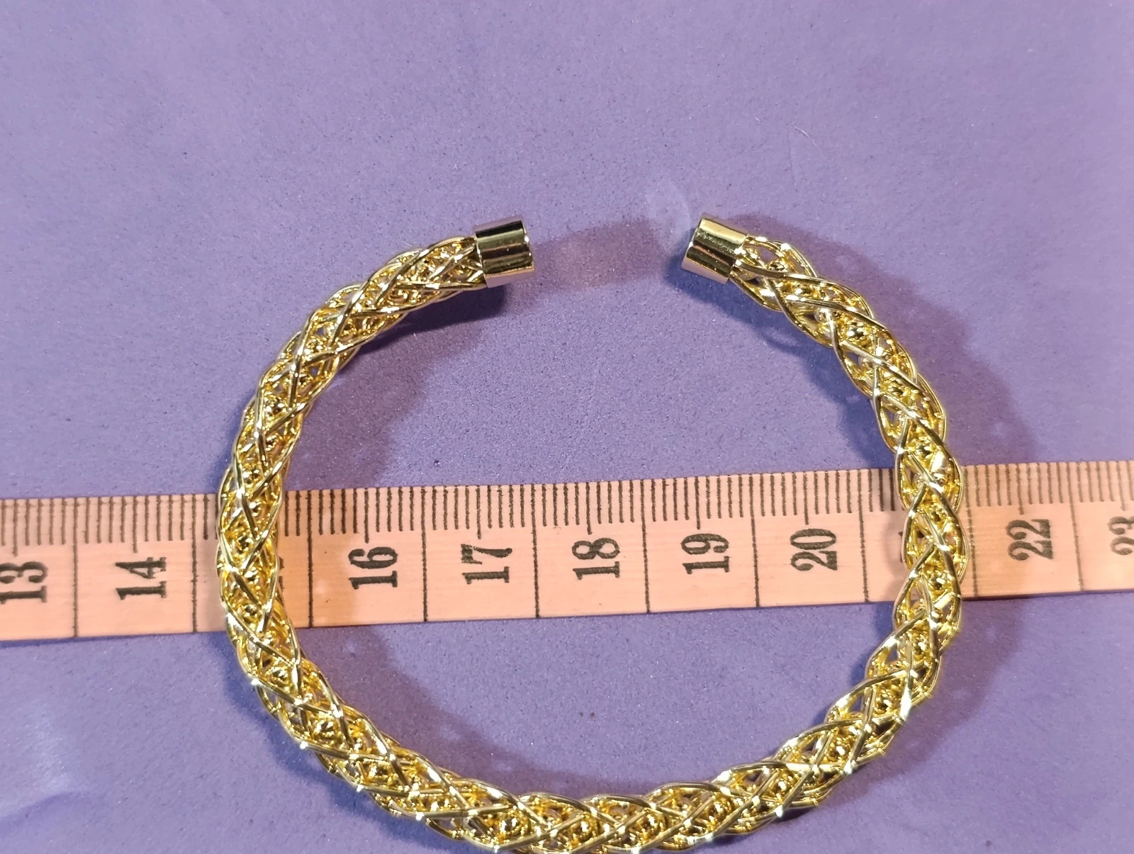 Brazalete diseño trenzado filigranas de oro laminado 14K – Brazalete – taille Taille unique 4