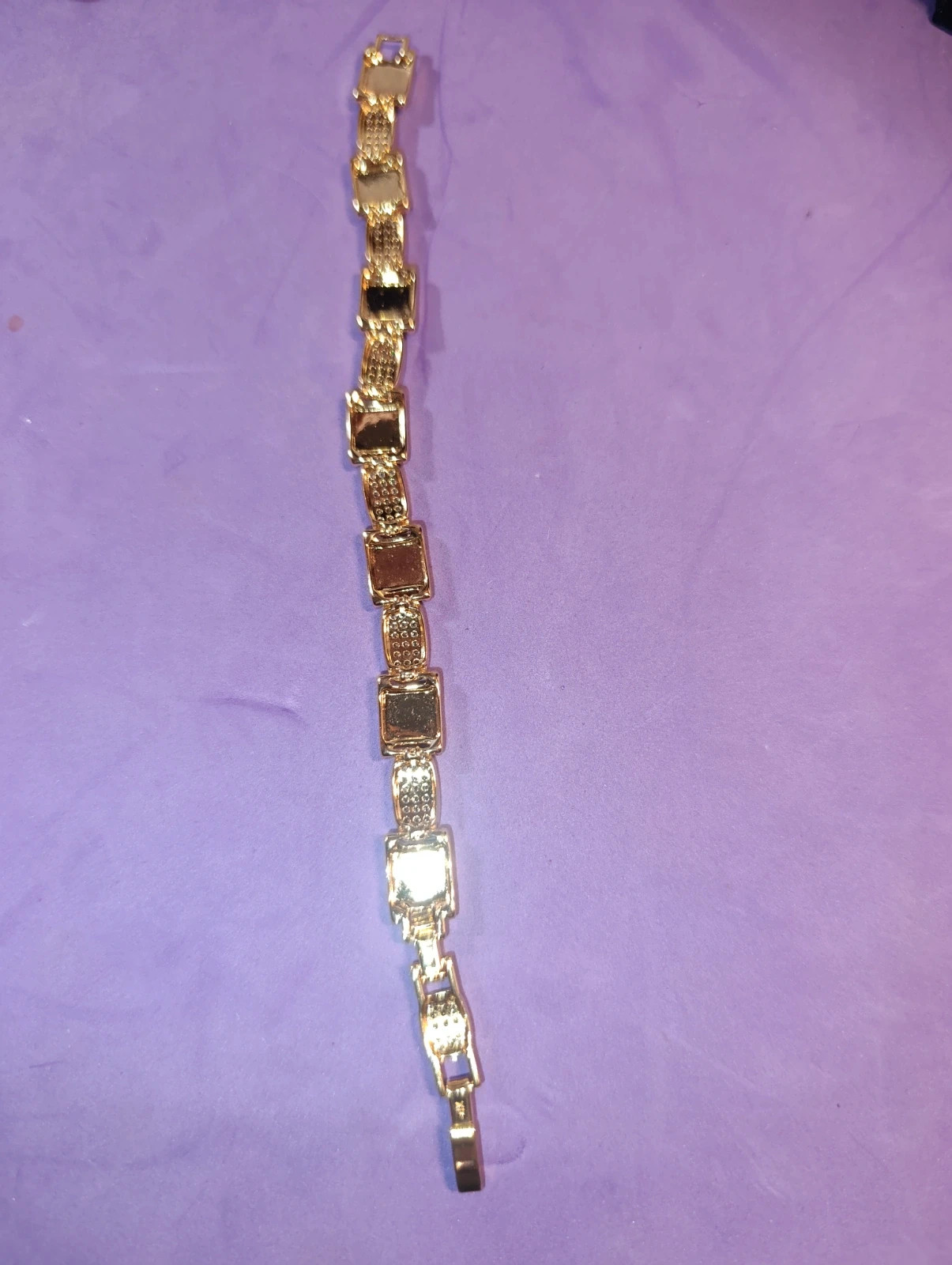 Pulsera eslabones acero, oro laminado y circonitas – pulseras 3