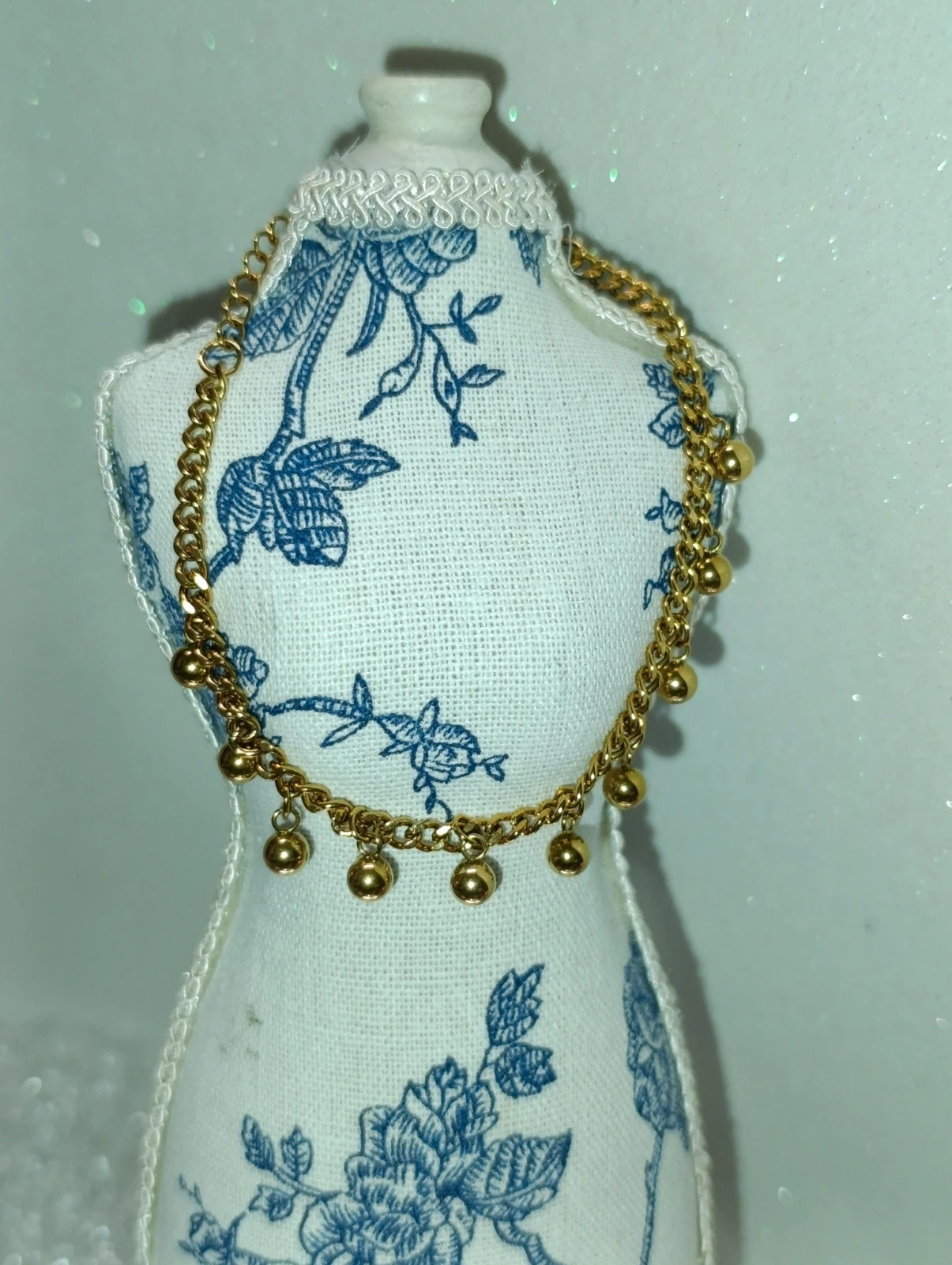Pulsera acero dorado con bolitas colgantes 20cms – pulseras – taille Taille unique 3