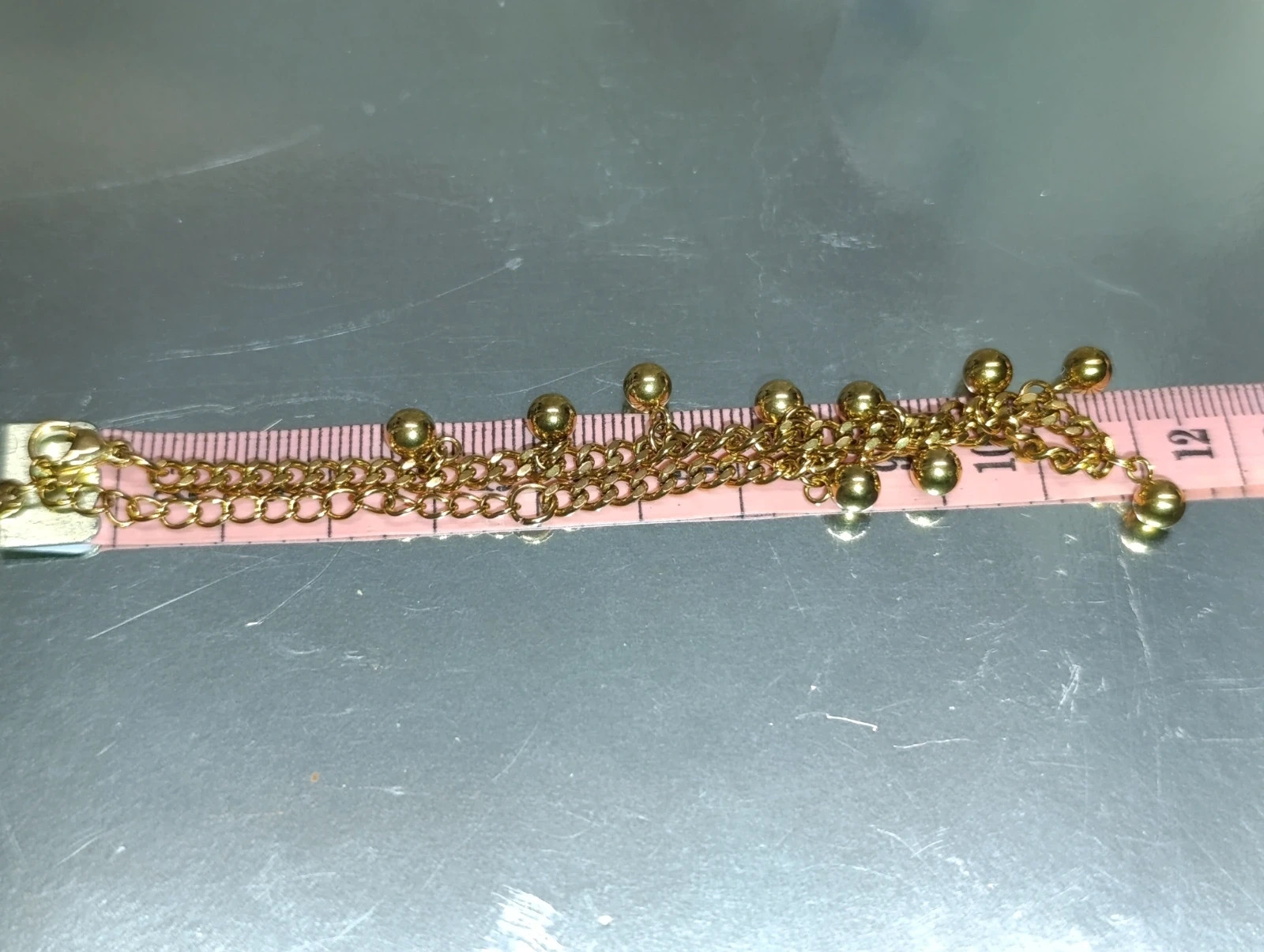 Pulsera acero dorado con bolitas colgantes 20cms – pulseras – taille Taille unique 4